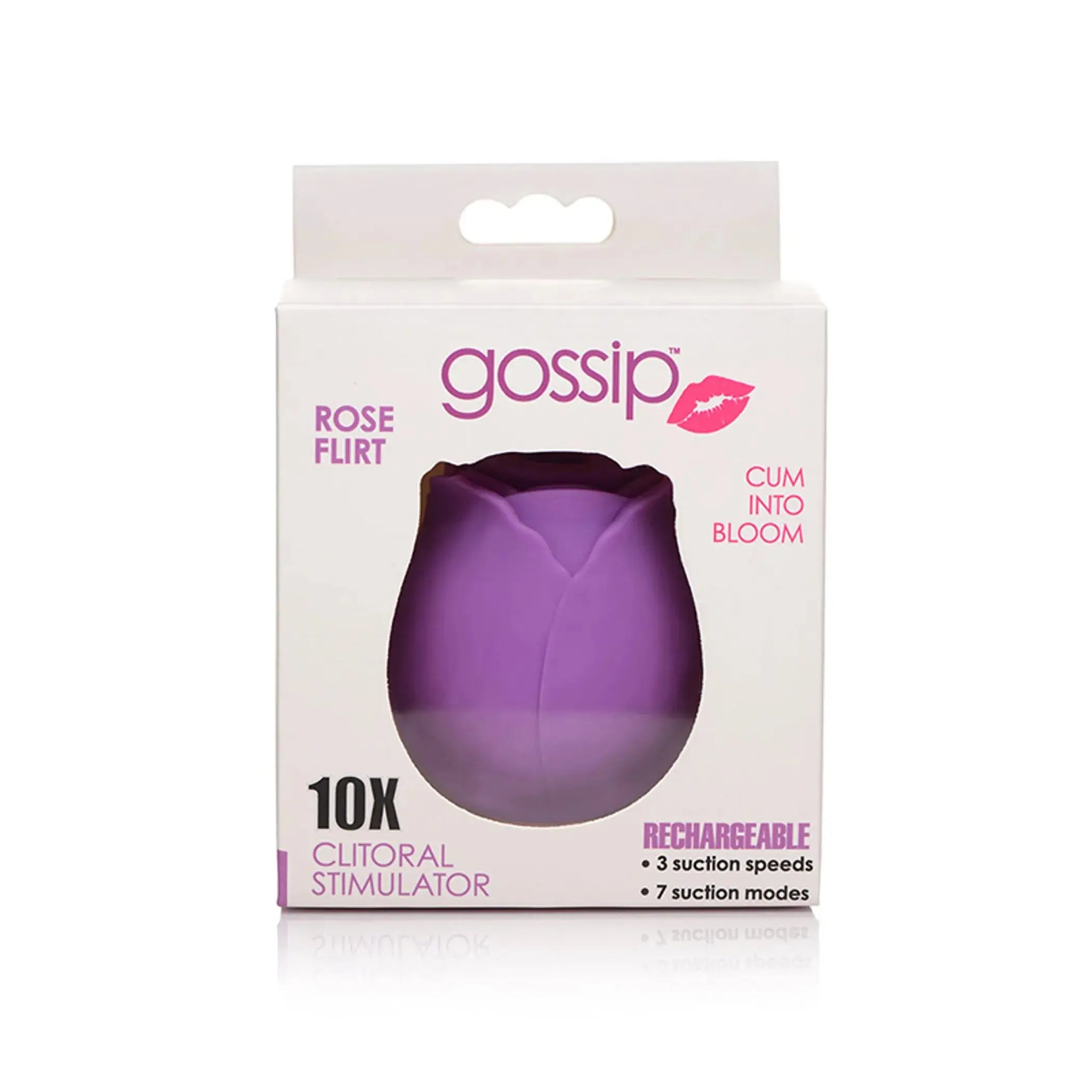 GOSSIP ROSE 10X SILICONE CLIT SUCTION STIMULATOR VIOLET CURVE NOVELTIES
