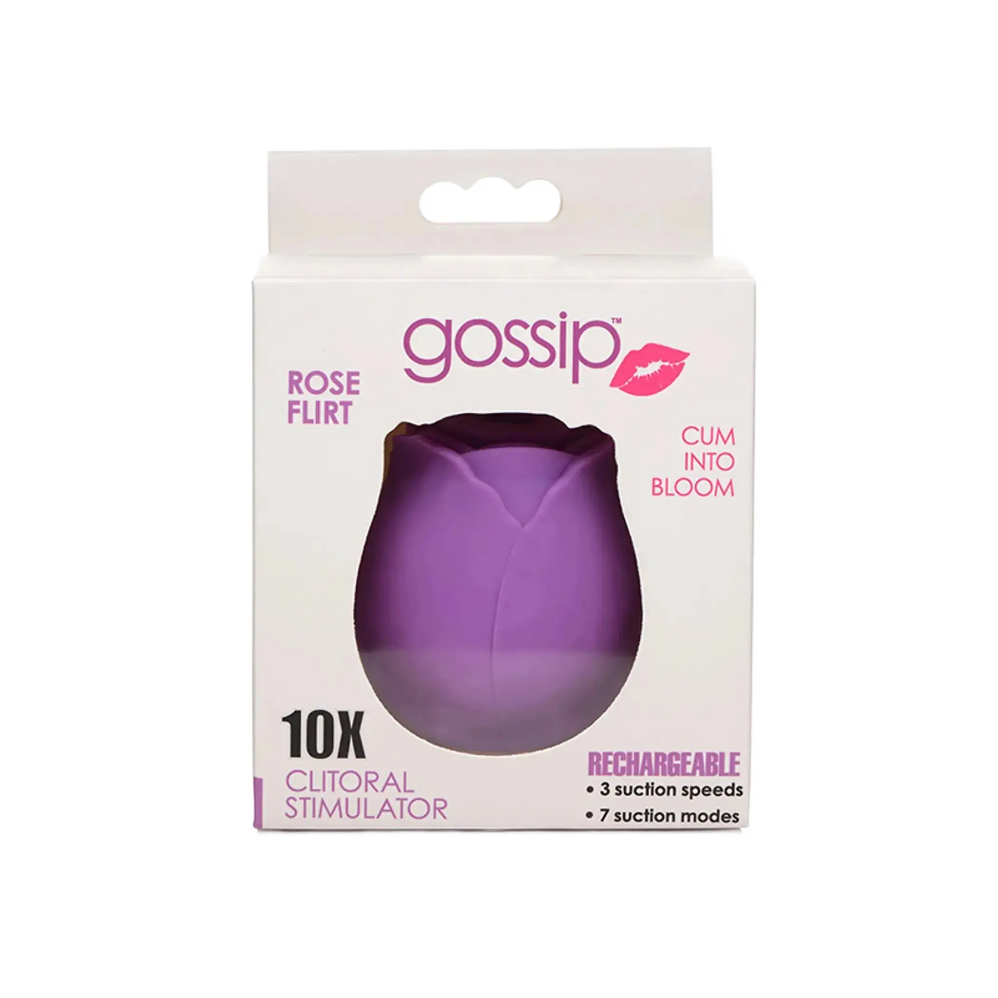 GOSSIP ROSE 10X SILICONE CLIT SUCTION STIMULATOR VIOLET CURVE NOVELTIES