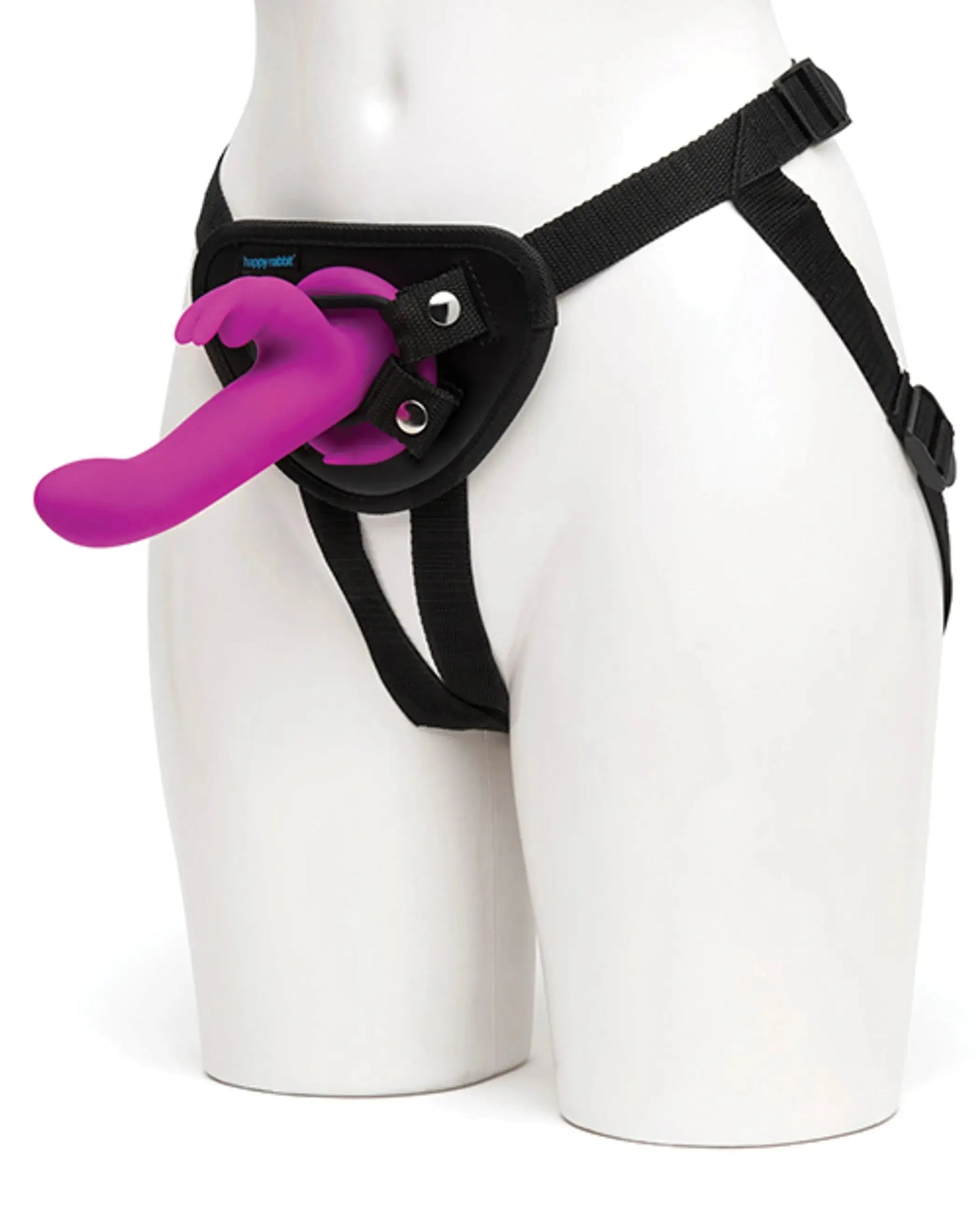 HAPPY RABBIT RECHARGEABLE VIBRATING STRAP ON HARNESS SET Love Honey