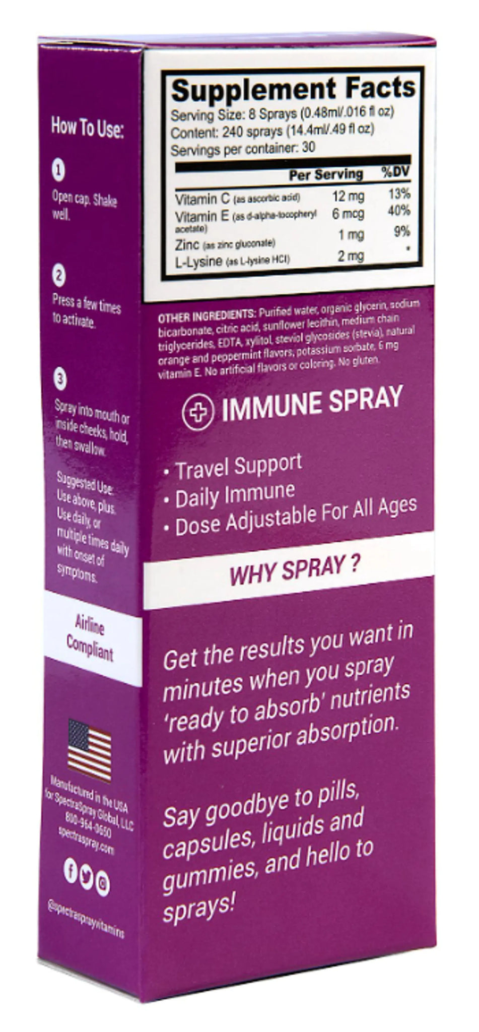 Immune Oral Spray Supplement by SpectraSpray SpectraSpray Global