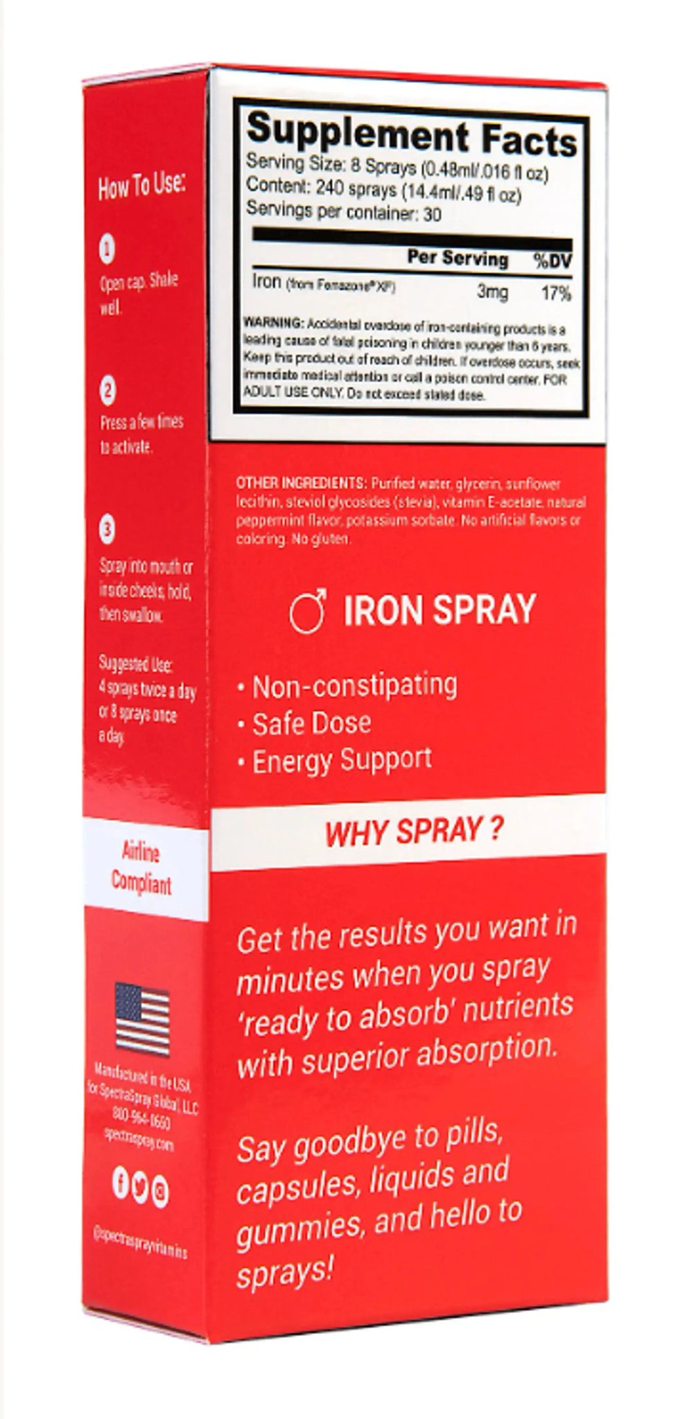 Iron Oral Spray Supplement by SpectraSpray SpectraSpray Global
