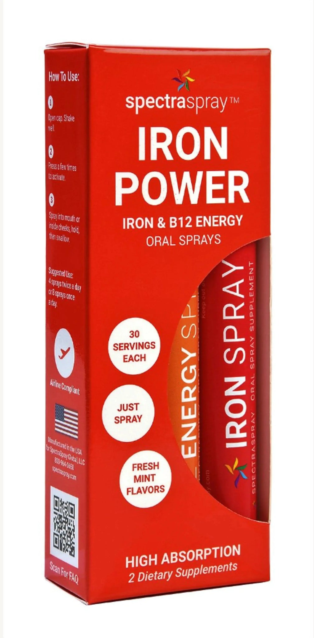 Iron Power Oral Spray Supplement Kit by SpectraSpray SpectraSpray Global