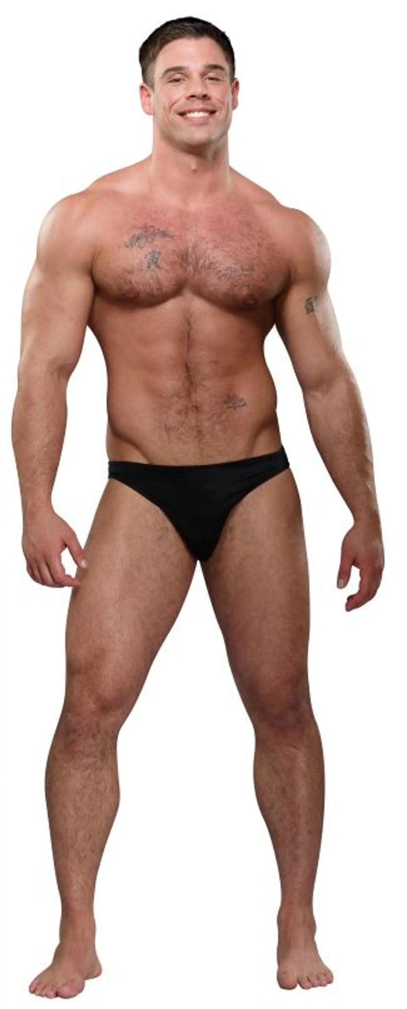 KISS MY HEART BIKINI BLACK O/S Male Power Lingerie