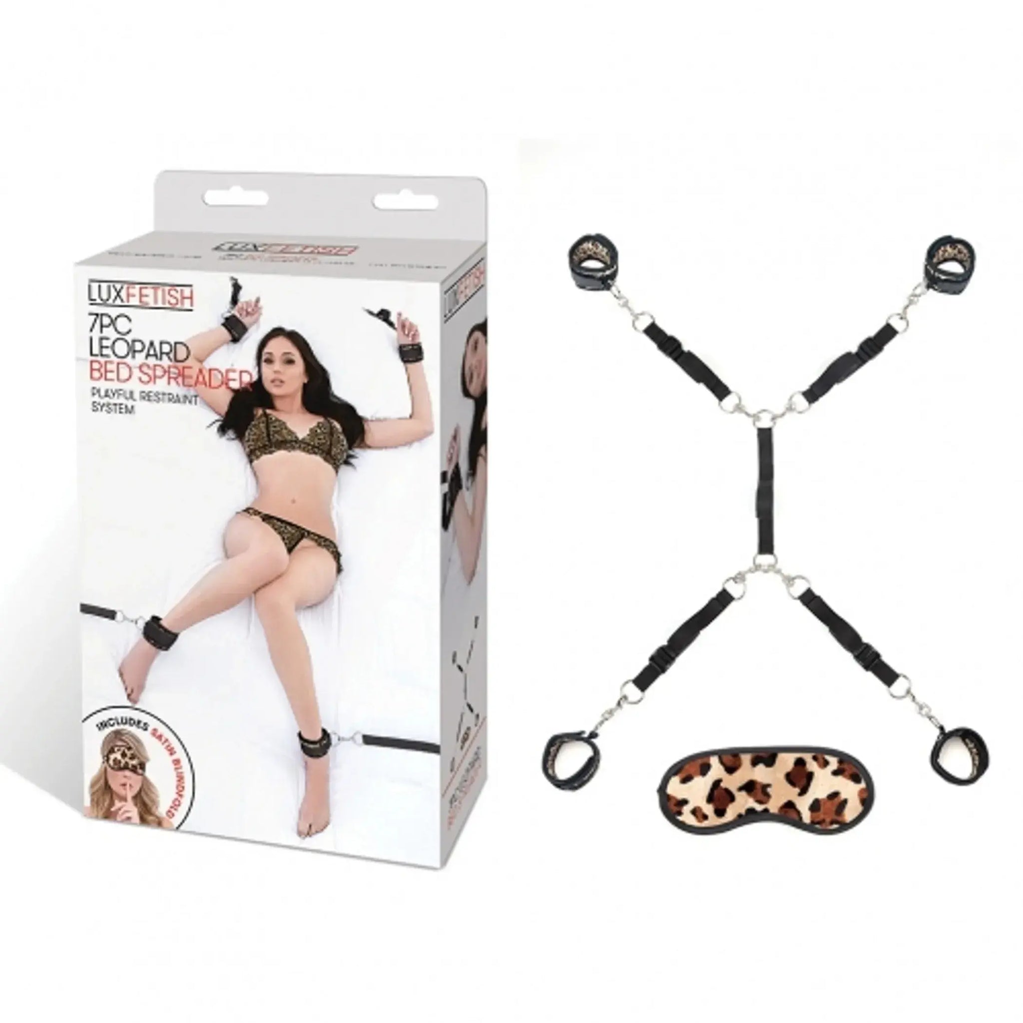 LUX FETISH 7PC LEOPARD BED SPREADER Electric / Hustler Lingerie