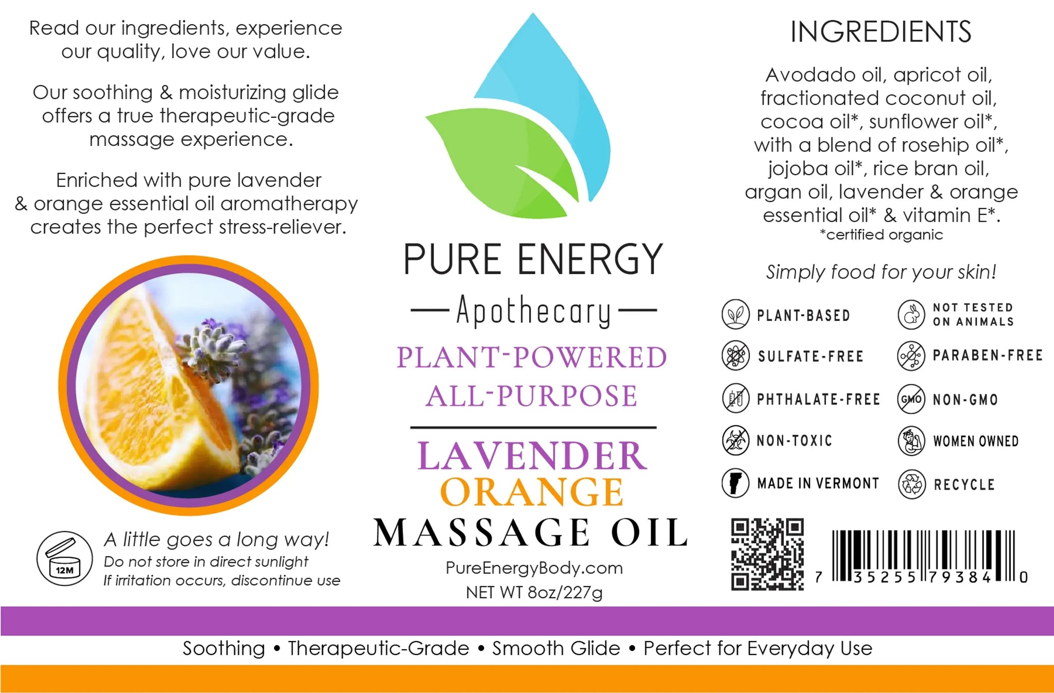 Massage Oil Pure Energy Apothecary