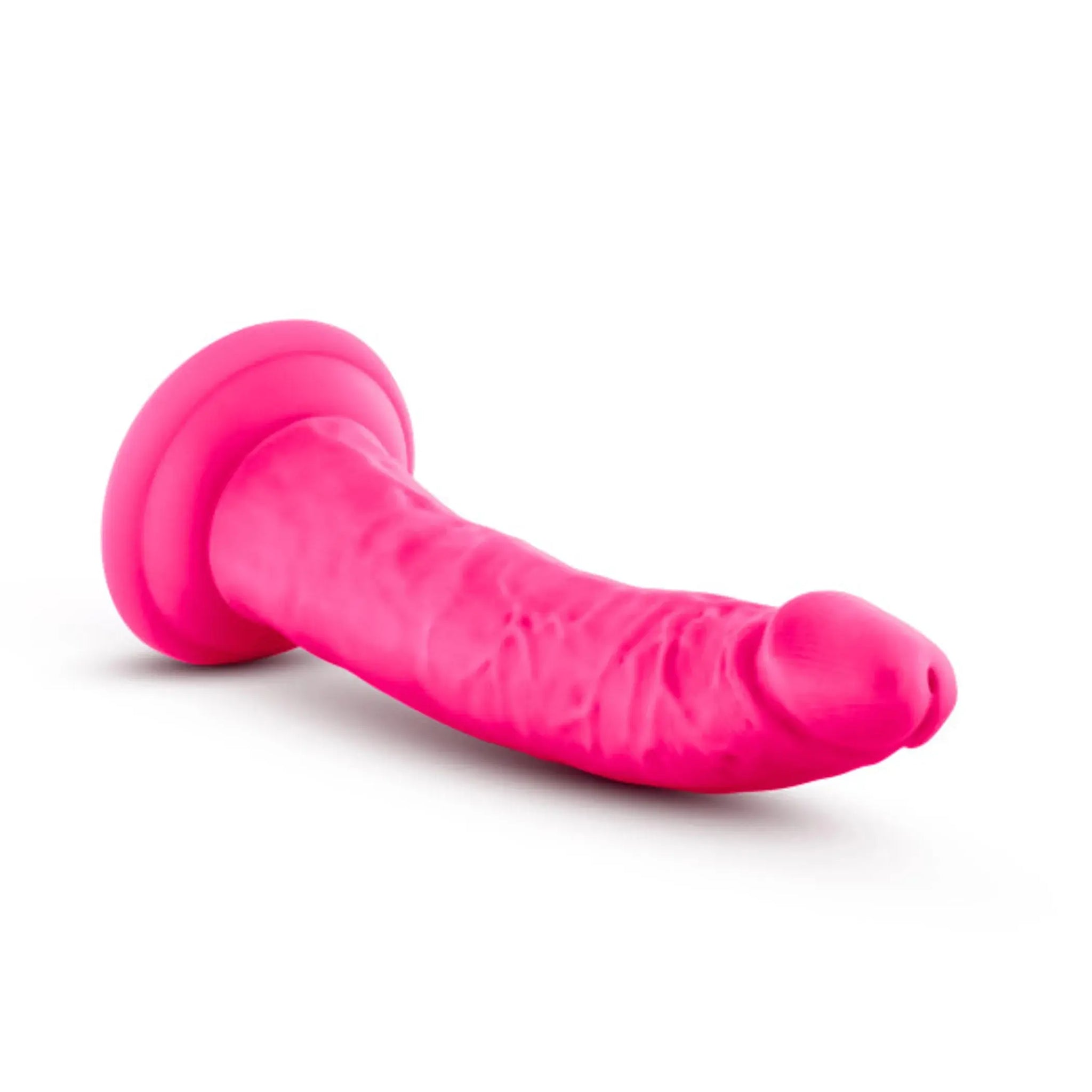 NEO ELITE 7.5IN SILICONE DUAL DENSITY COCK NEON PINK Blush Novelties