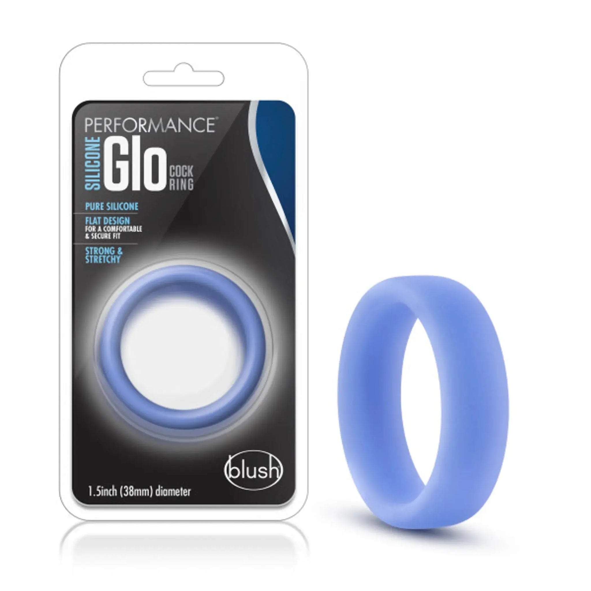 PERFORMANCE SILICONE GLO COCK RING BLUE GLOW Blush Novelties