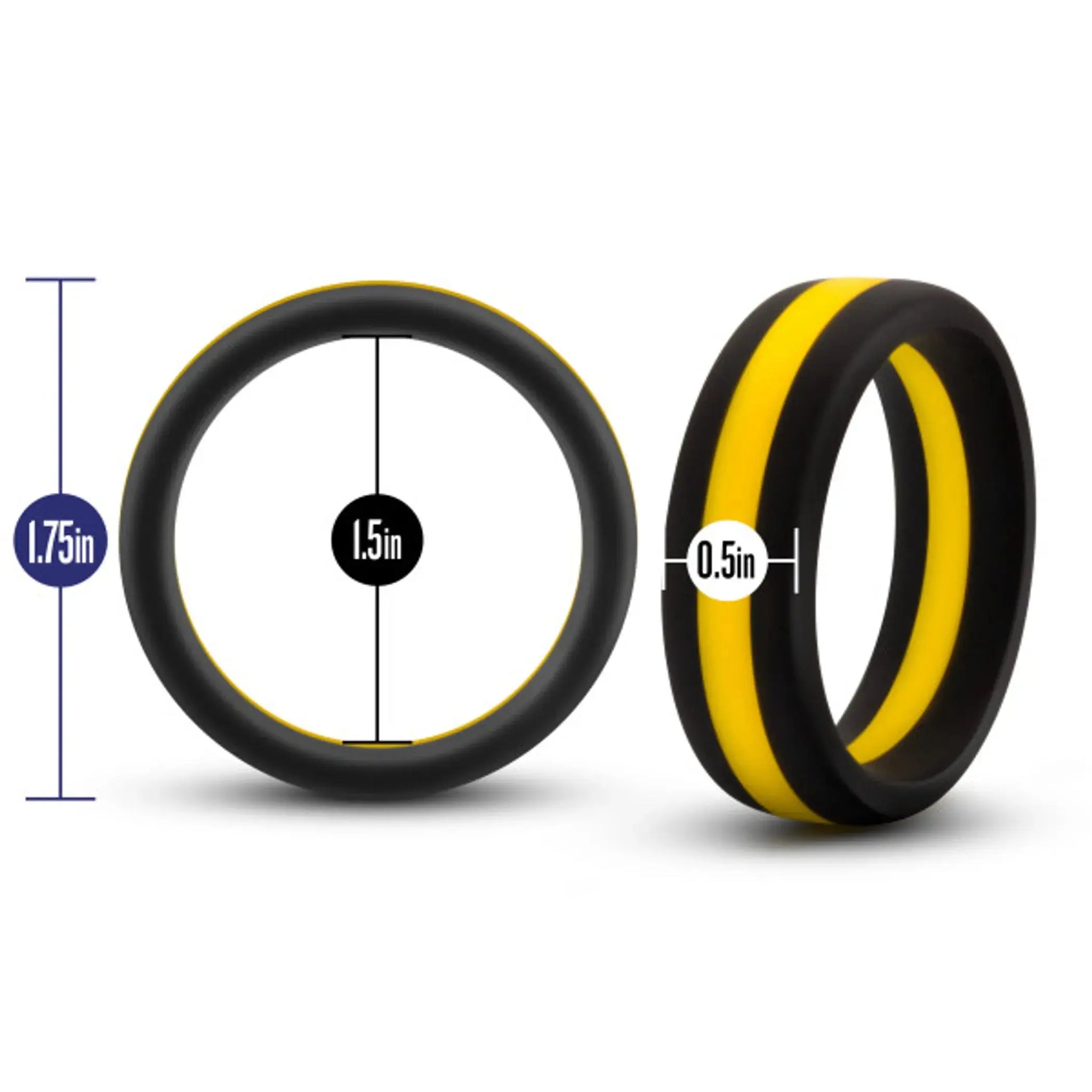 PERFORMANCE SILICONE GO PRO COCK RING BLACK/GOLD/BLACK Blush Novelties