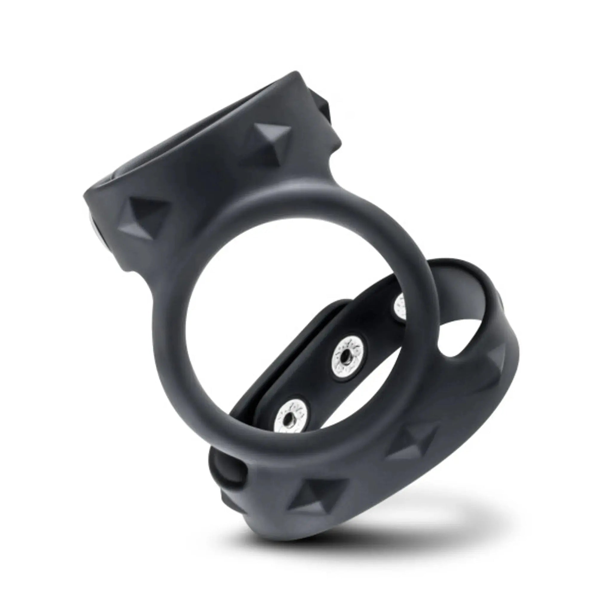 PERFORMANCE VS8 SILICONE DOUBLE COCK & BALL STRAP BLACK Blush Novelties