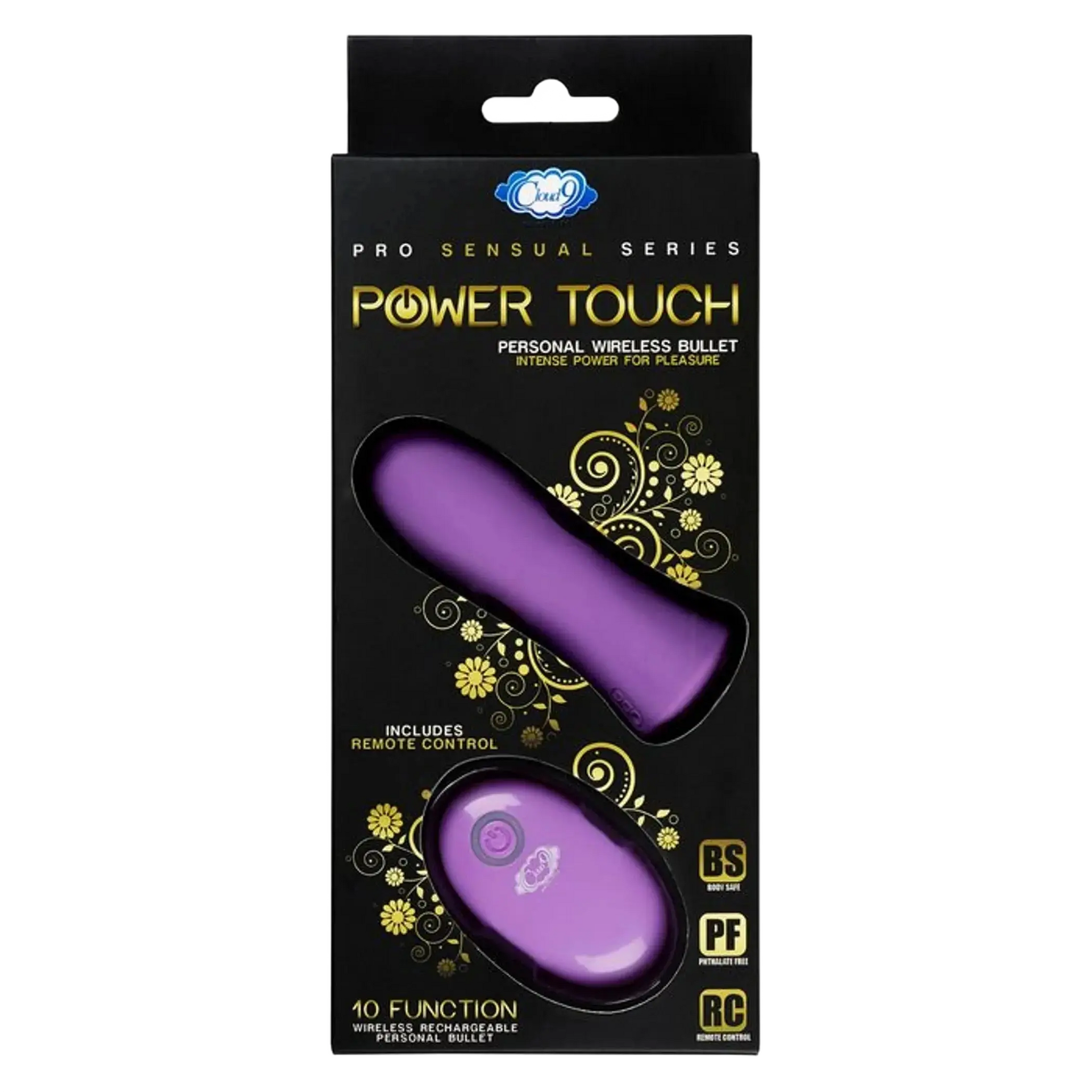 PRO SENSUAL POWER TOUCH BULLET W/ REMOTE CONTROL PURPLE Cloud 9 Novelties