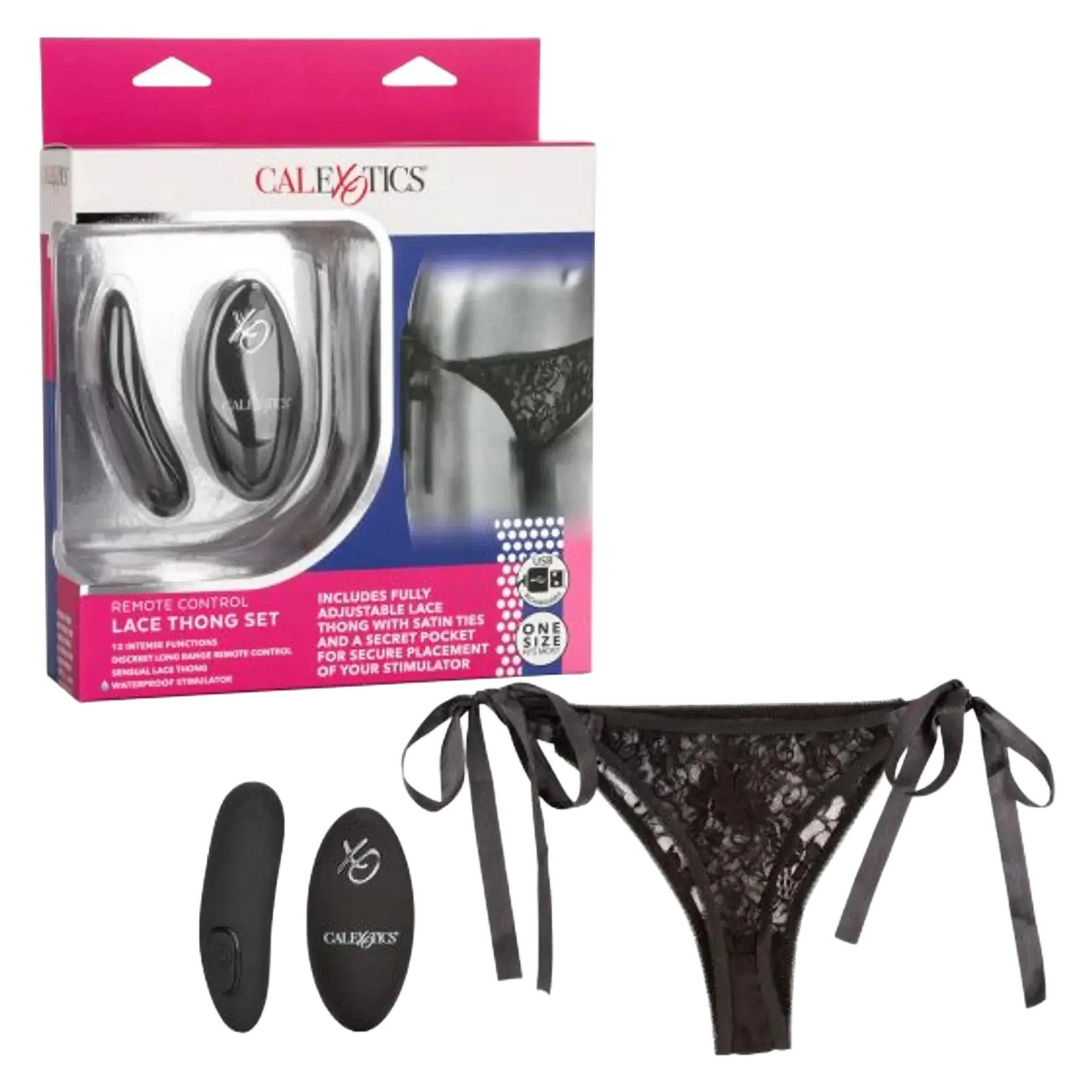 REMOTE CONTROL LACE THONG SET California Exotic Novelties