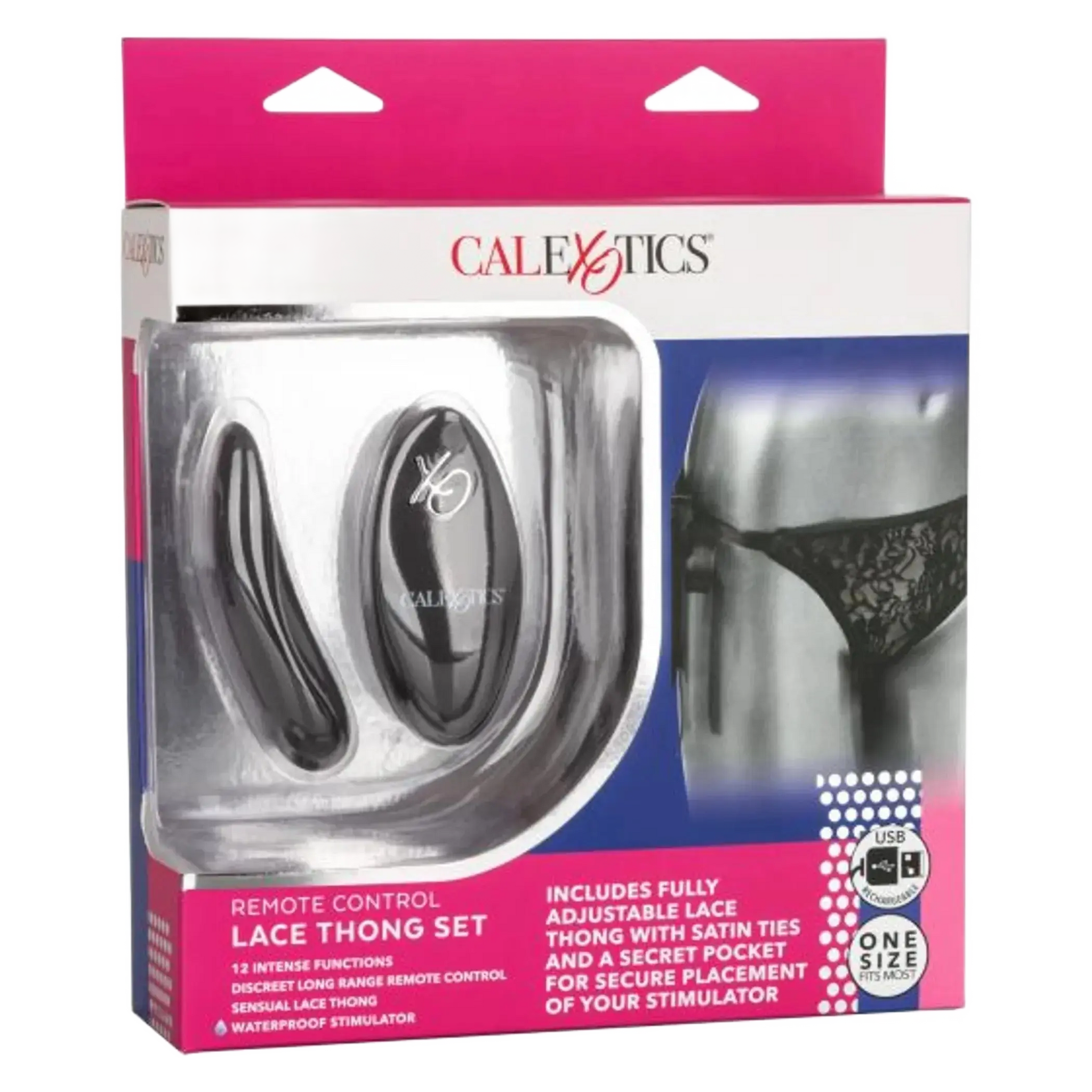 REMOTE CONTROL LACE THONG SET California Exotic Novelties