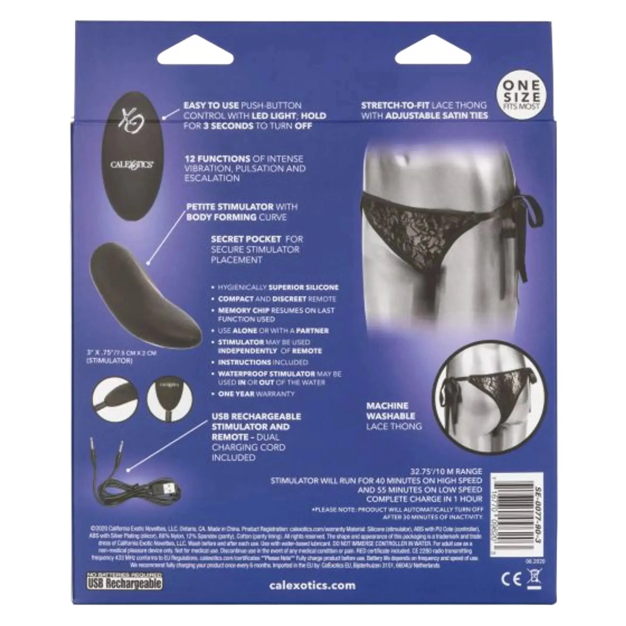 REMOTE CONTROL LACE THONG SET California Exotic Novelties