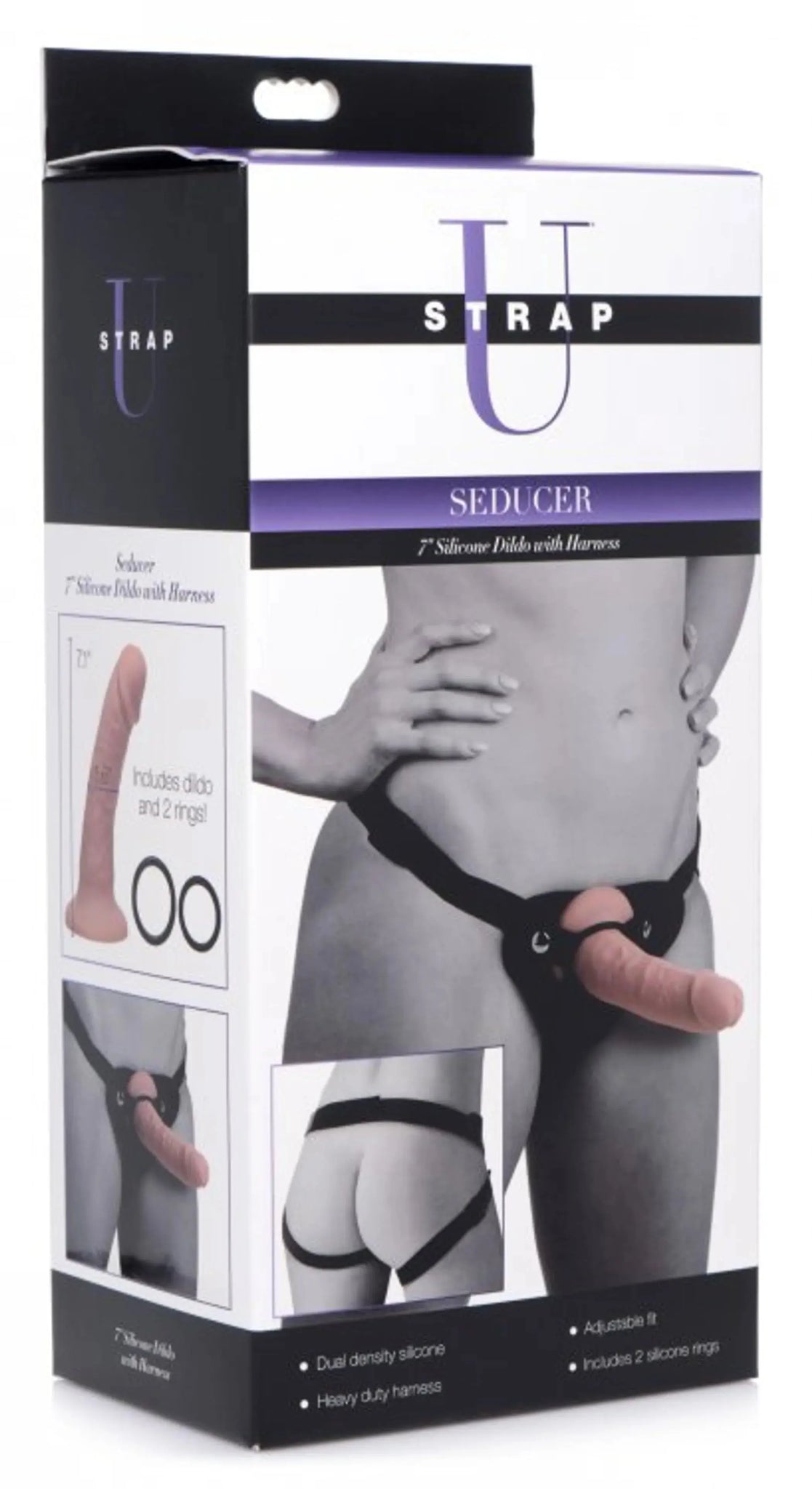 STRAP U SEDUCER 7IN SILICONE DILDO W/ HARNESS XR Brands