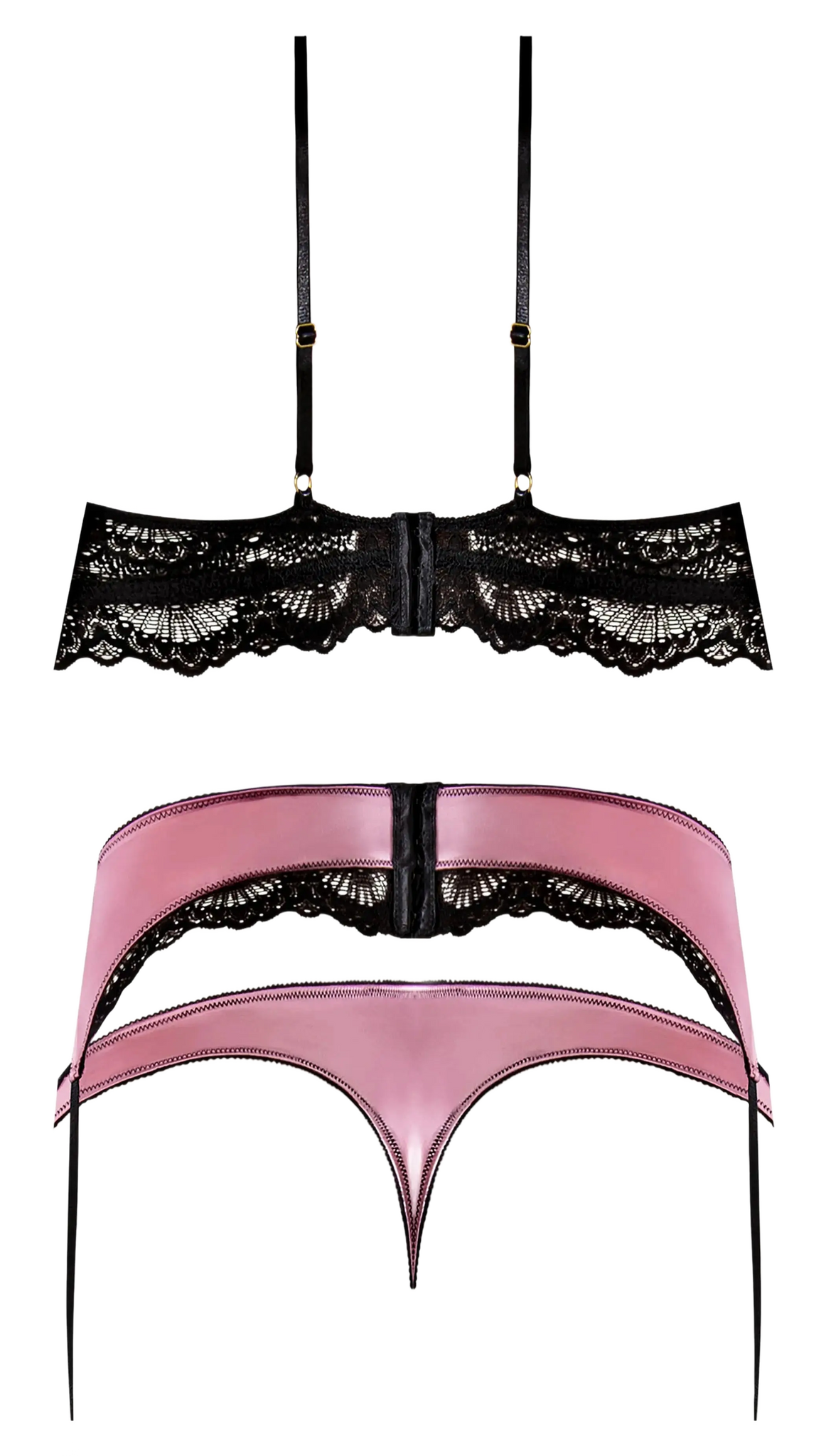 SENSUAL DESIRES BRA CINCHER & THONG MAUVE Magic Silk Lingerie