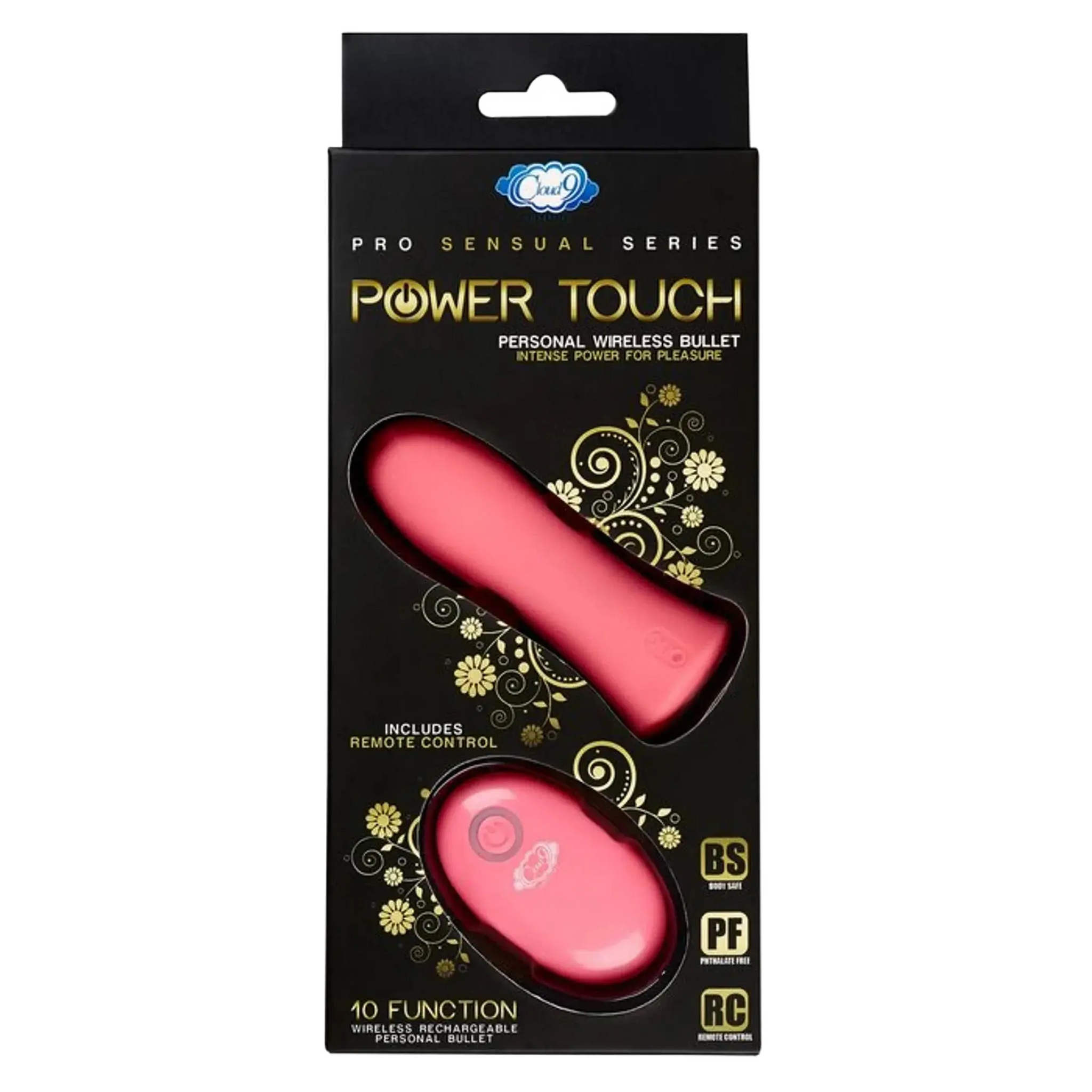 PRO SENSUAL POWER TOUCH BULLET W/ REMOTE CONTROL PINK Cloud 9 Novelties