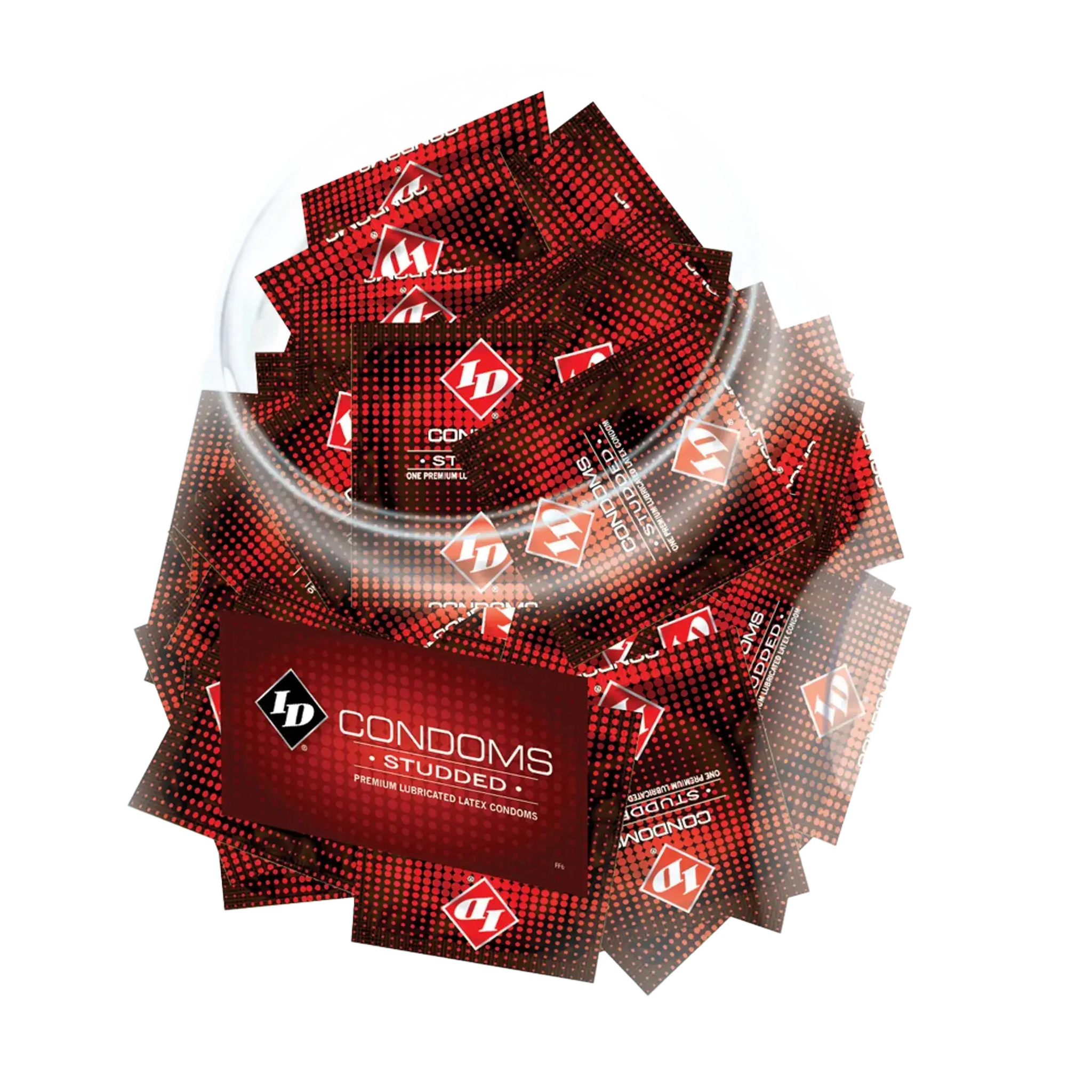 ID STUDDED CONDOM JAR 144PCS ID Lube
