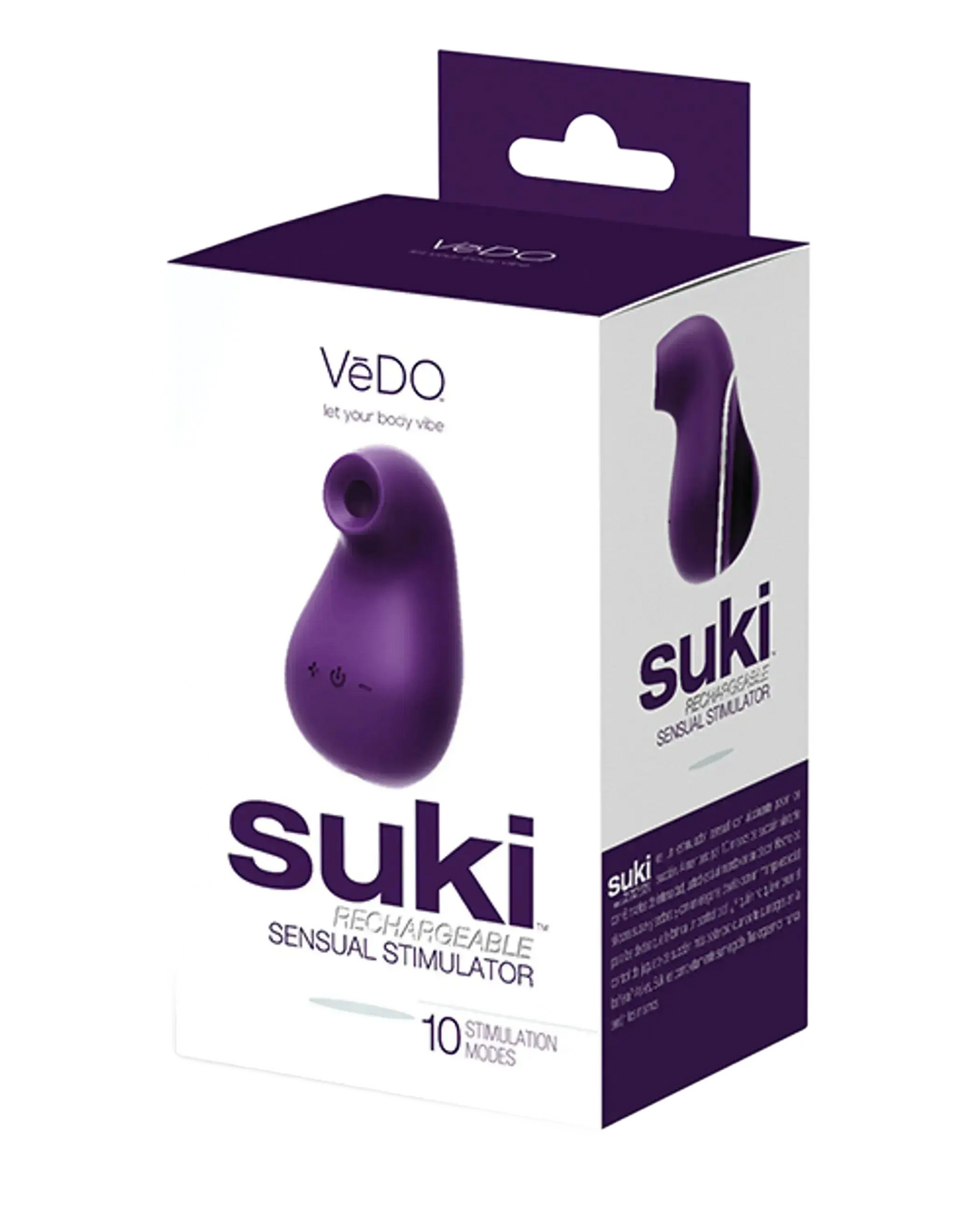 VEDO SUKI RECHARGEABLE SONIC VIBRATING SUCKER DEEP PURPLE Vedo