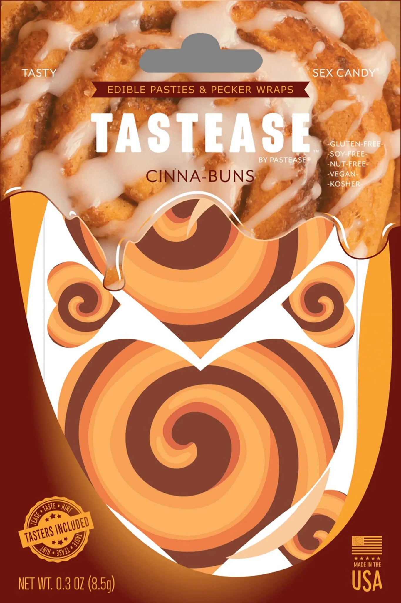 TASTEASE CINNA-BUN EDIBLE NIPPLE PASTIES & PECKER WRAPS Pastease