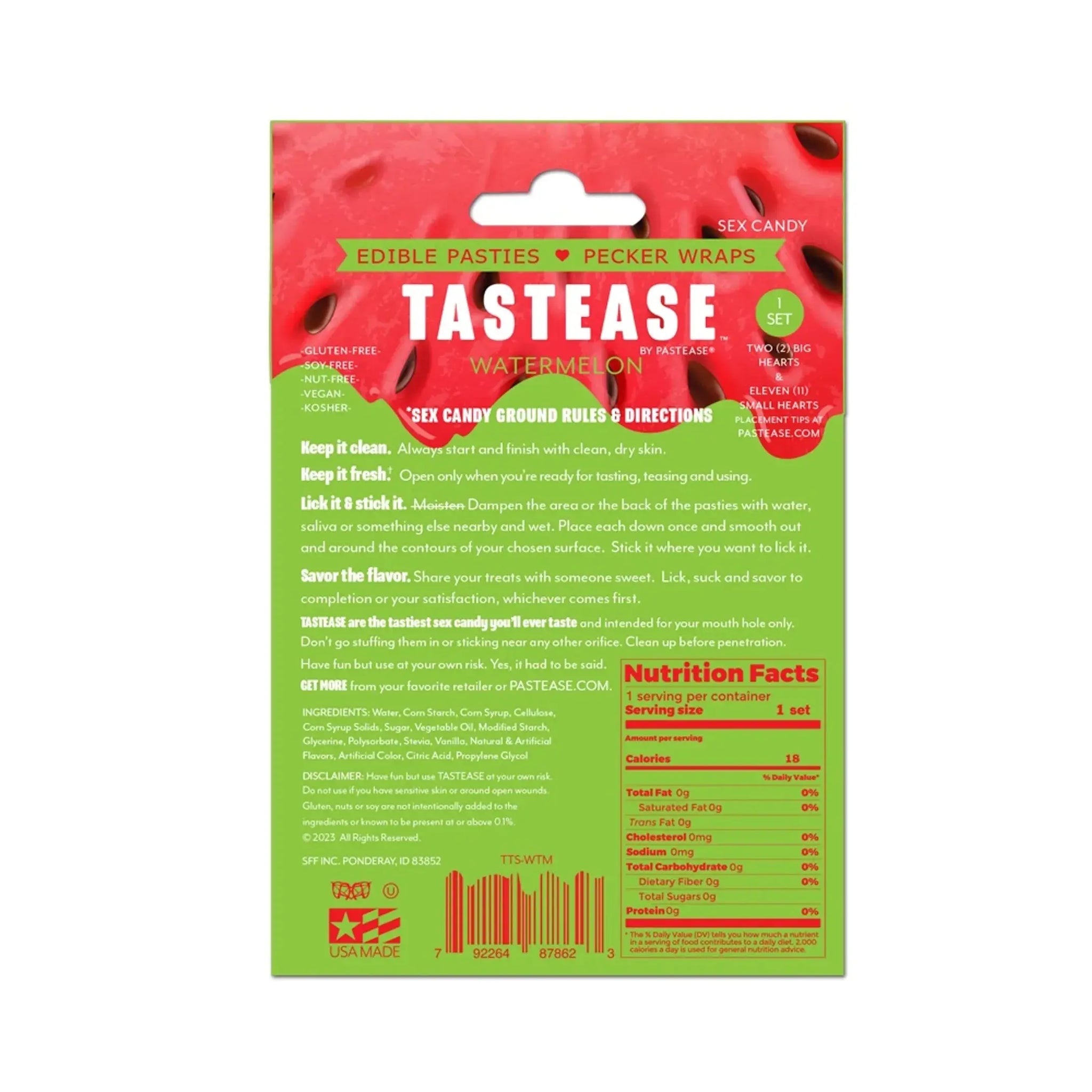 TASTEASE EDIBLE PASTIES & PECKER WRAPS IN WATERMELON Pastease