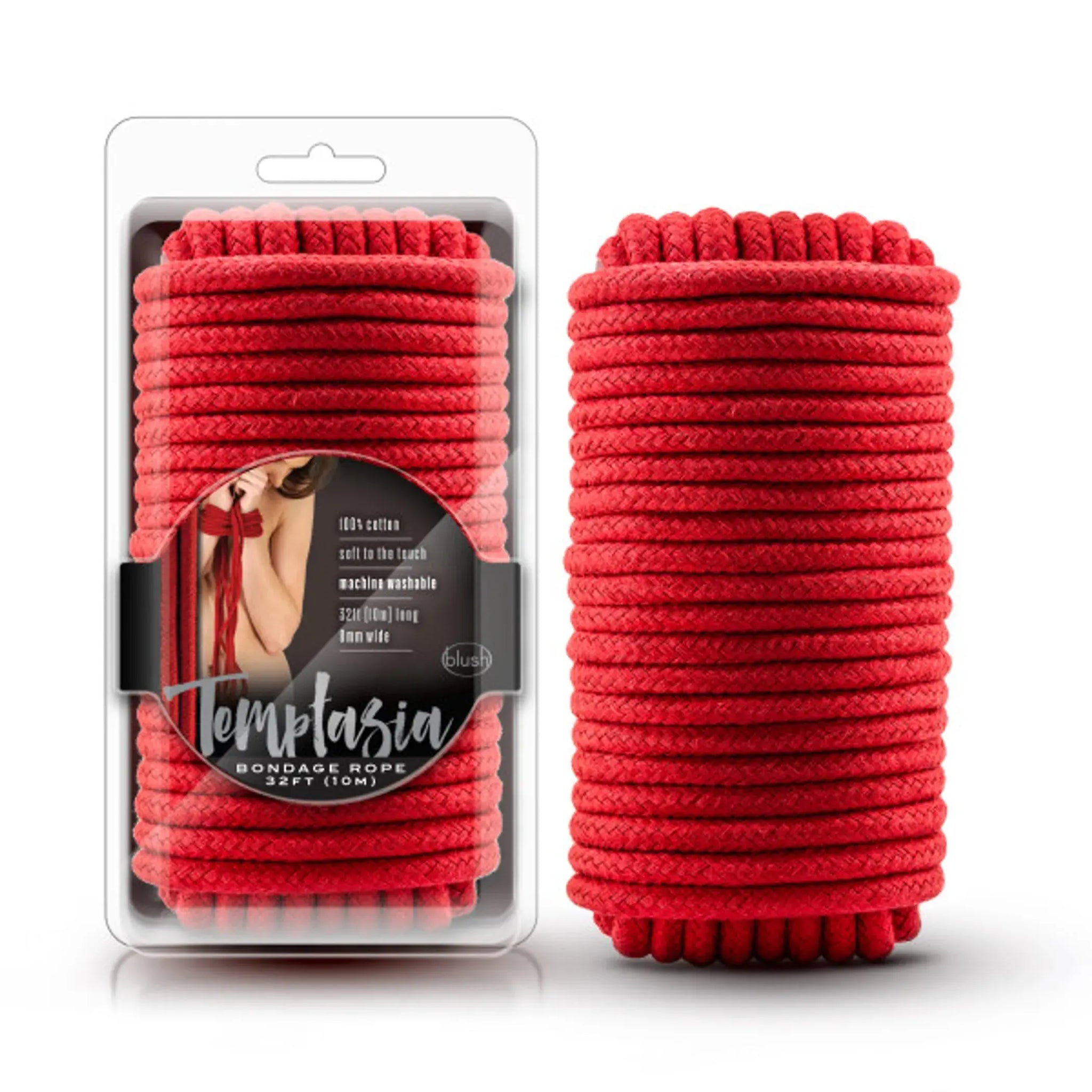TEMPTASIA BONDAGE ROPE 32FT RED Blush Novelties