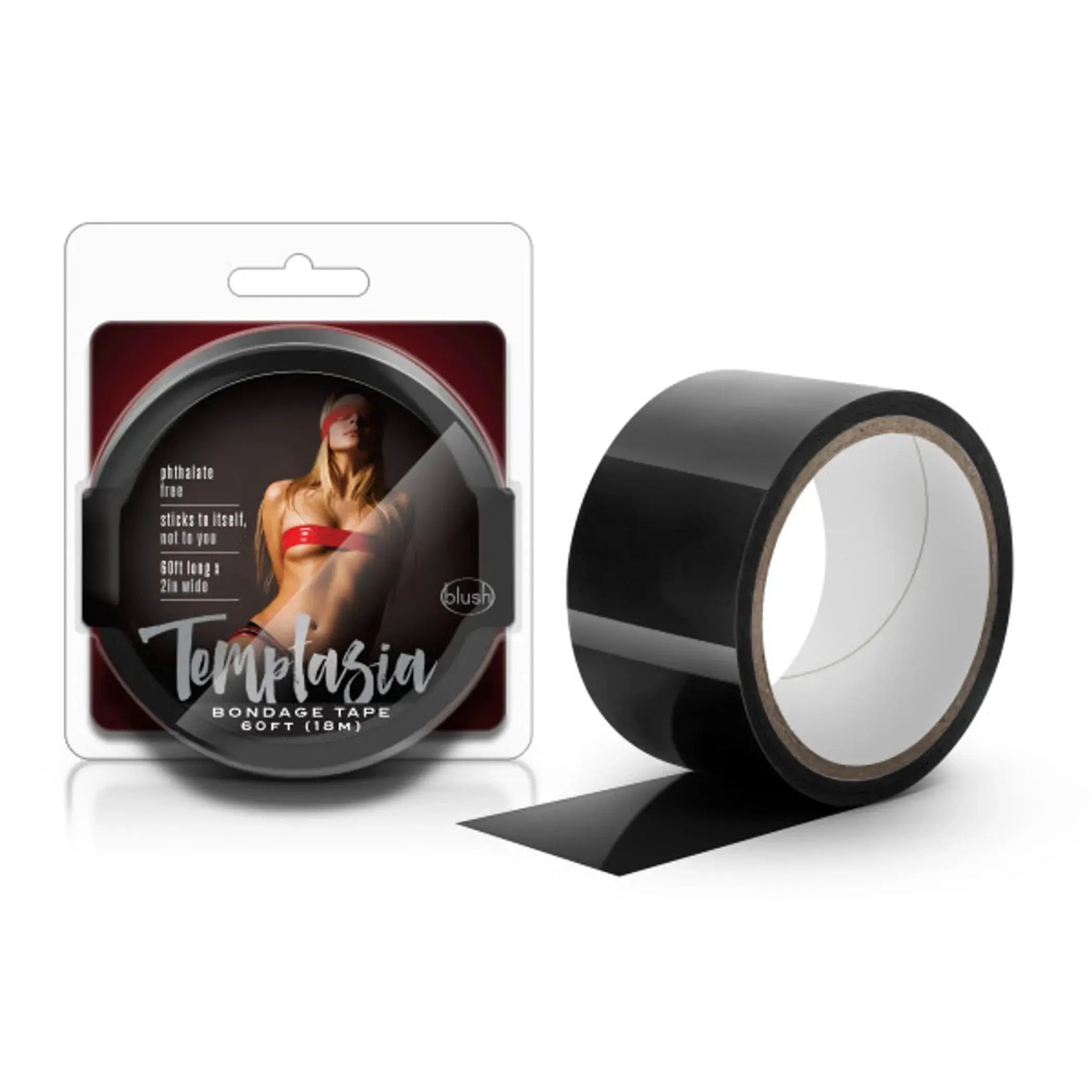 TEMPTASIA BONDAGE TAPE 60FT BLACK Blush Novelties