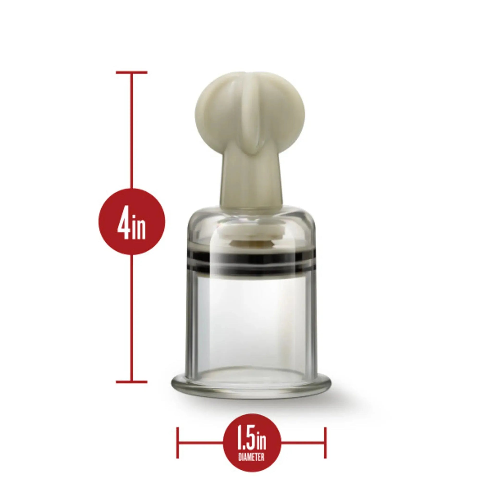 TEMPTASIA CLIT & NIPPLE TWIST LARGE SUCKERS SET OF 2 CLEAR Blush Novelties