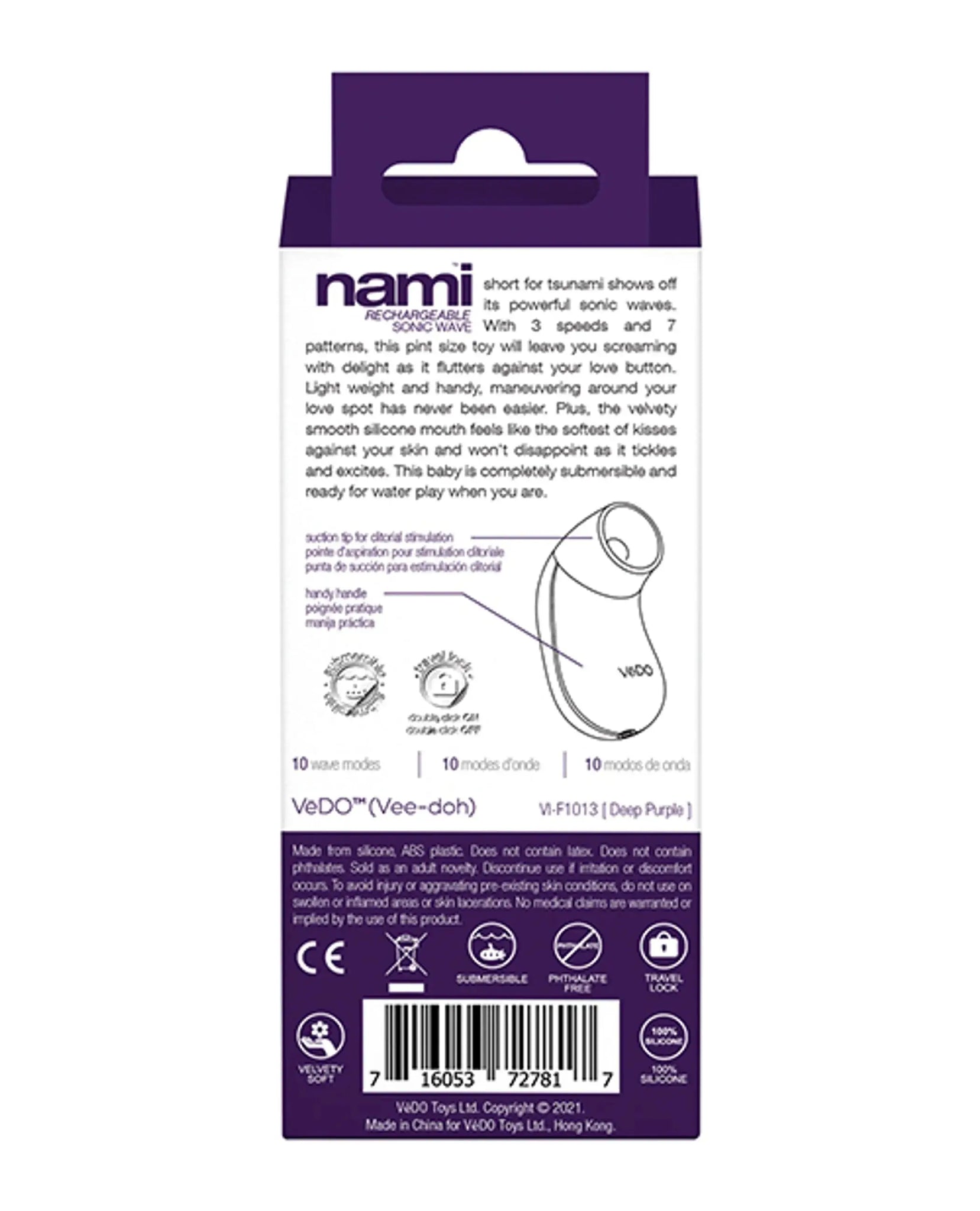 VEDO NAMI SONIC VIBE PURPLE RECHARGEABLE Vedo