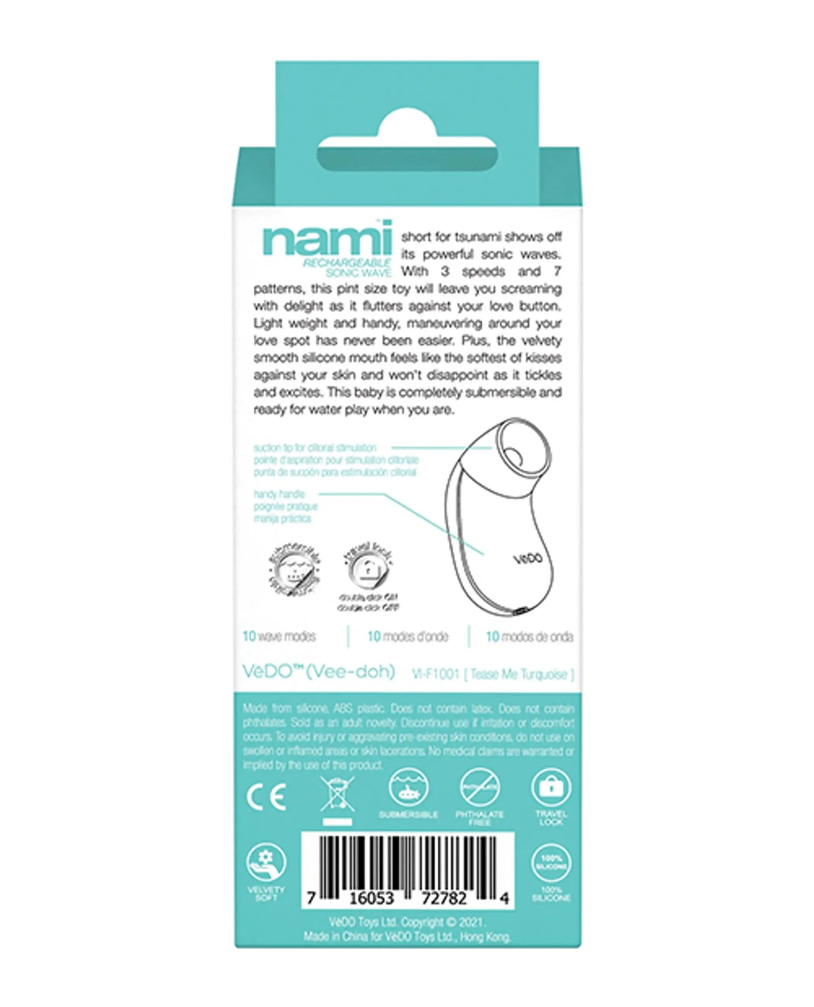 VEDO NAMI SONIC VIBE TURQUOISE RECHARGEABLE Vedo