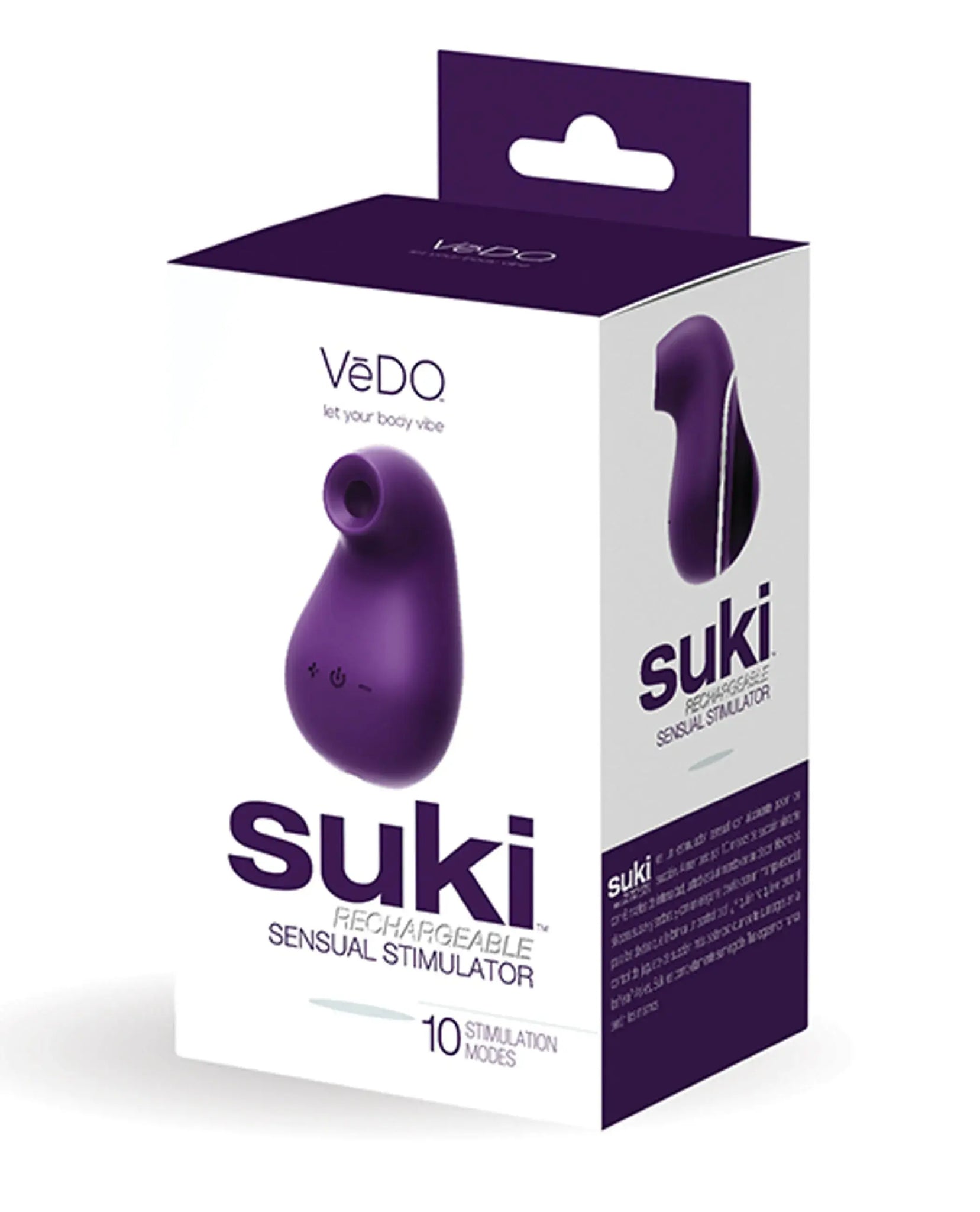 VEDO SUKI RECHARGEABLE SONIC VIBRATING SUCKER DEEP PURPLE Vedo