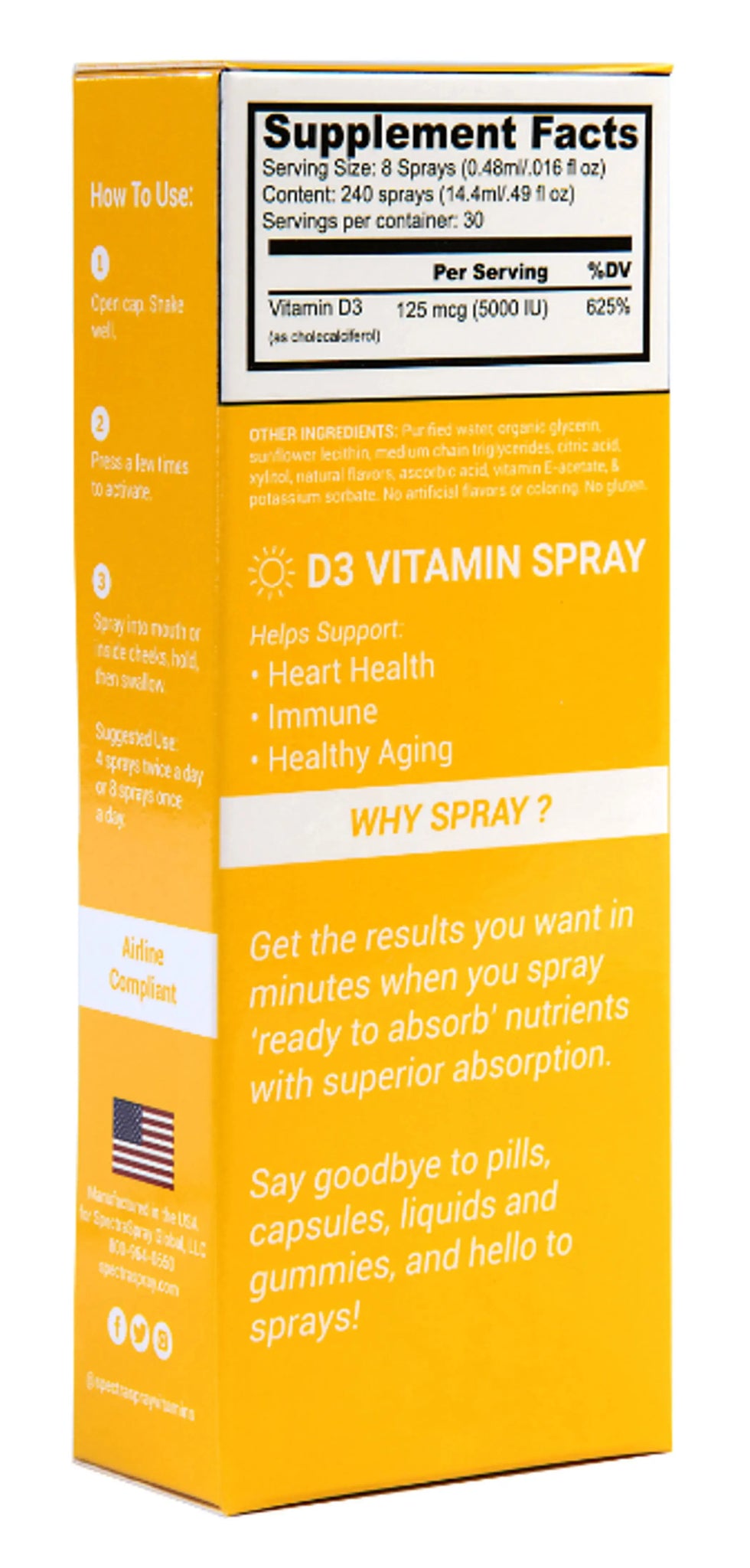 Vitamin D3 Oral Spray Vitamin by SpectraSpray SpectraSpray Global