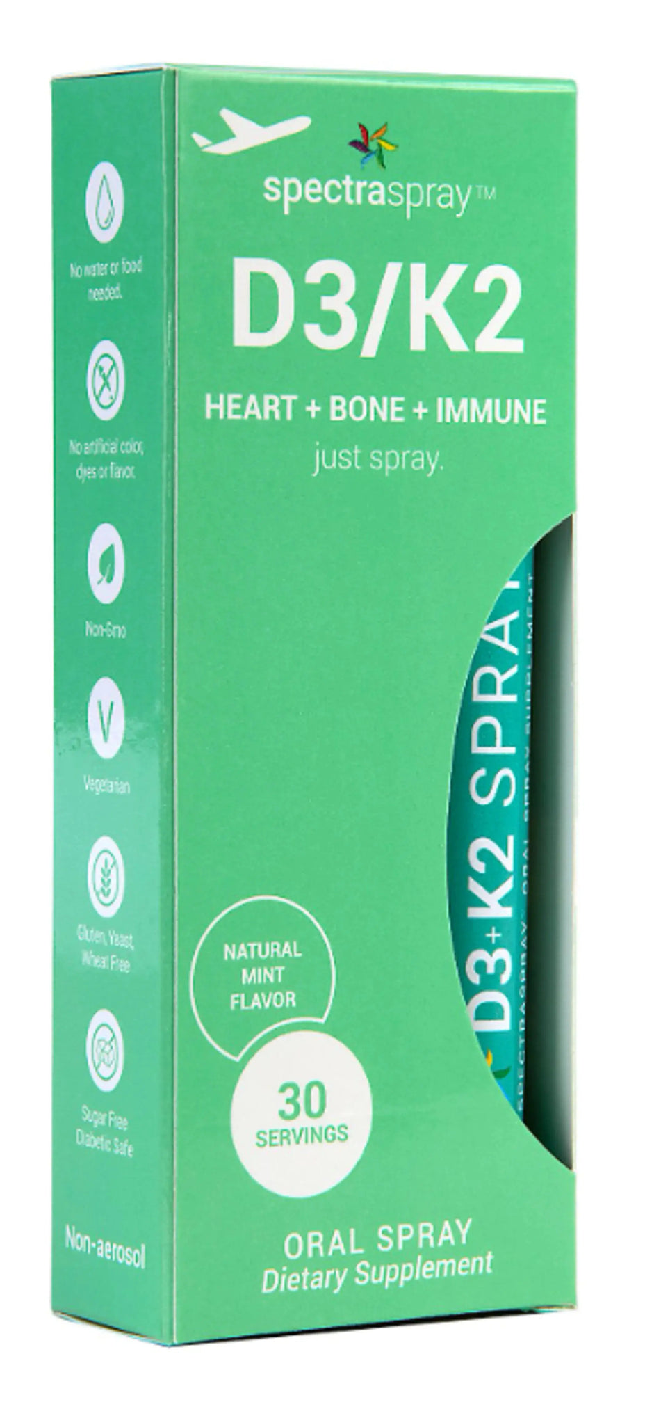 Vitamin D3 + K2 Oral Spray Vitamin by SpectraSpray SpectraSpray Global