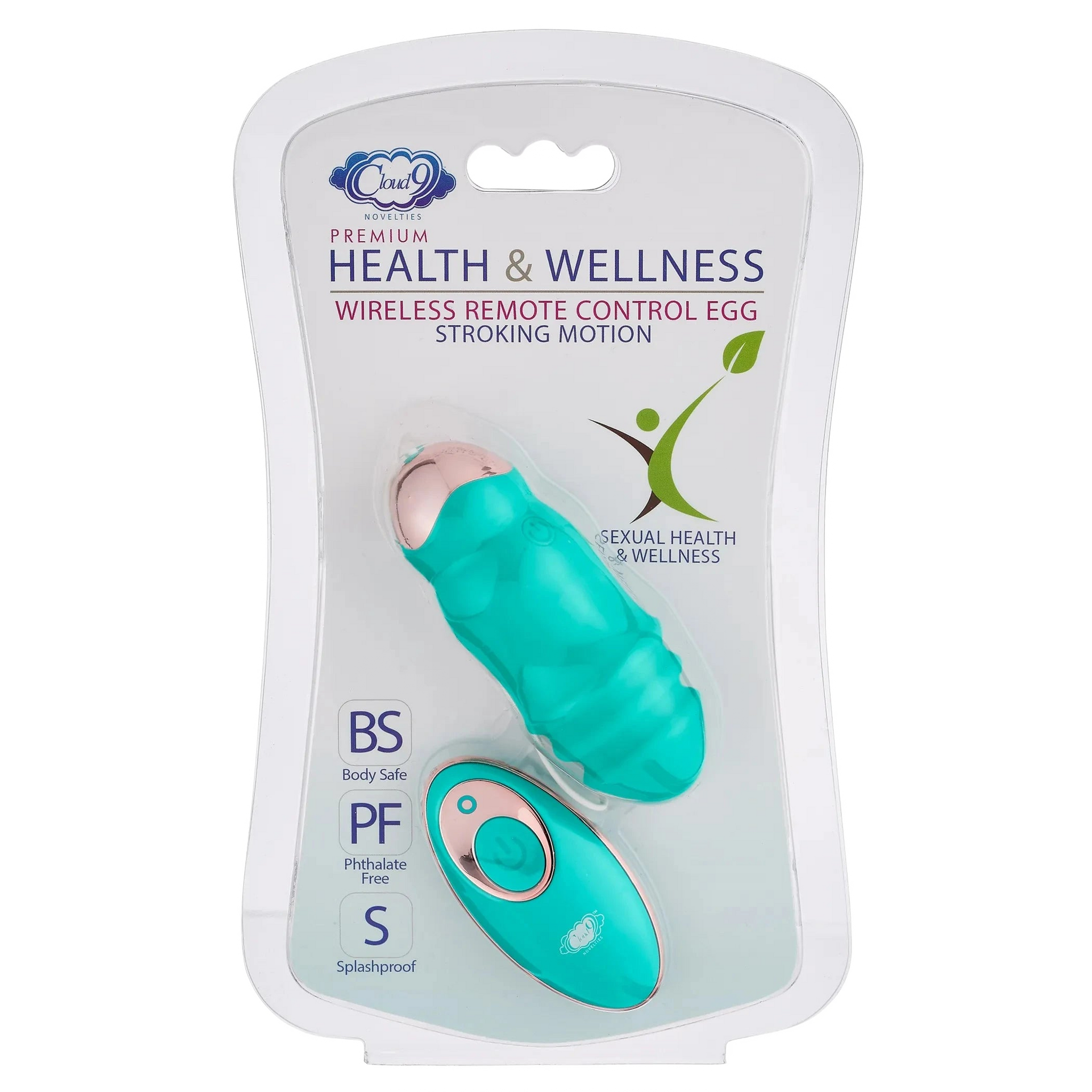 CLOUD 9 HEALTH & WELLNESS WIRELESS REMOTE CONTROL EGG W/ STROKING MOTION TEAL Cloud 9 Novelties