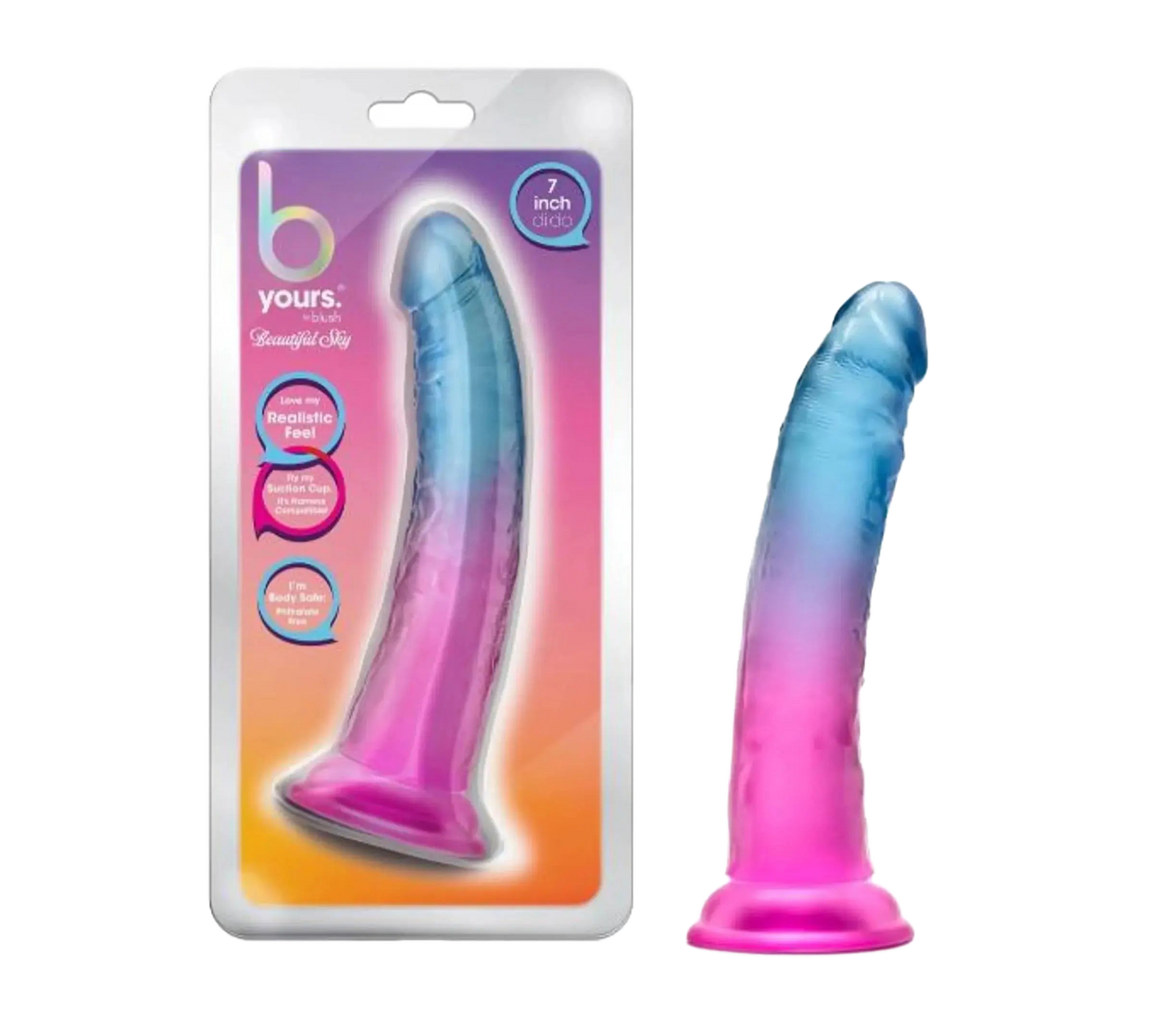 B YOURS BEAUTIFUL SKY 7 DILDO SUNSET " Blush Novelties