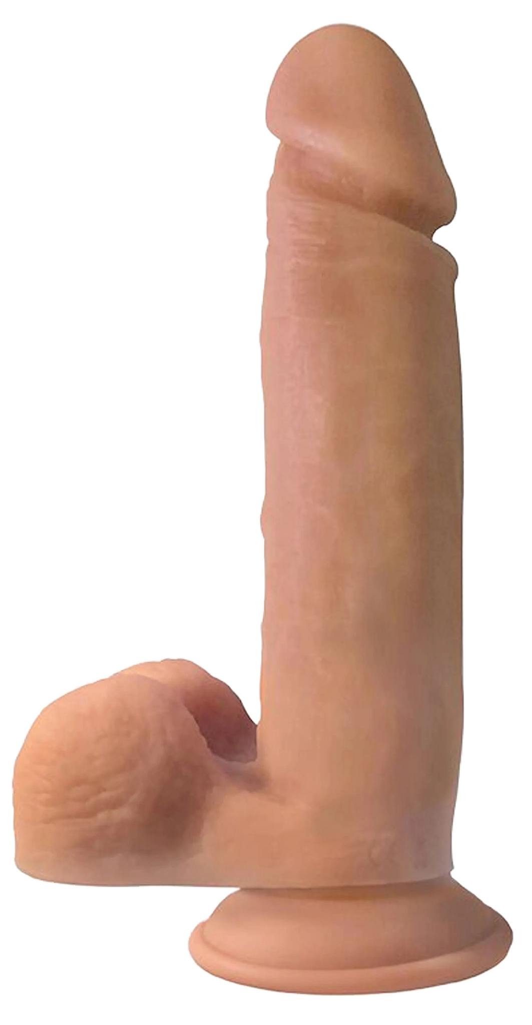 BIG SHOT 9 IN VIBRATING REMOTE CONTROL SILICONE DONG W/ BALLS VANILLA CURVE NOVELTIES