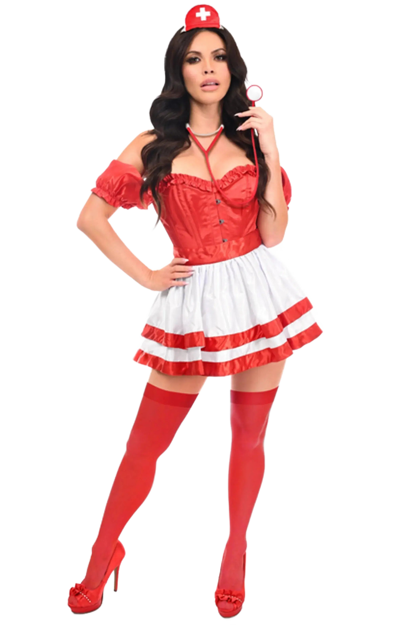 Top Drawer 4 PC Naughty Nurse Corset Costume Daisy Corsets