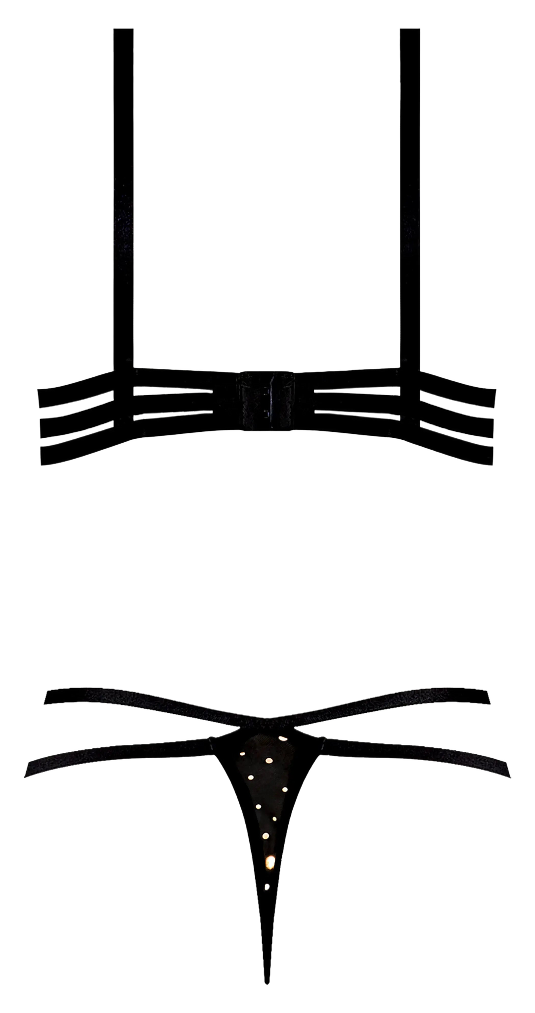 GLITZ & GLAM BRA & THONG SET BLACK Magic Silk Lingerie