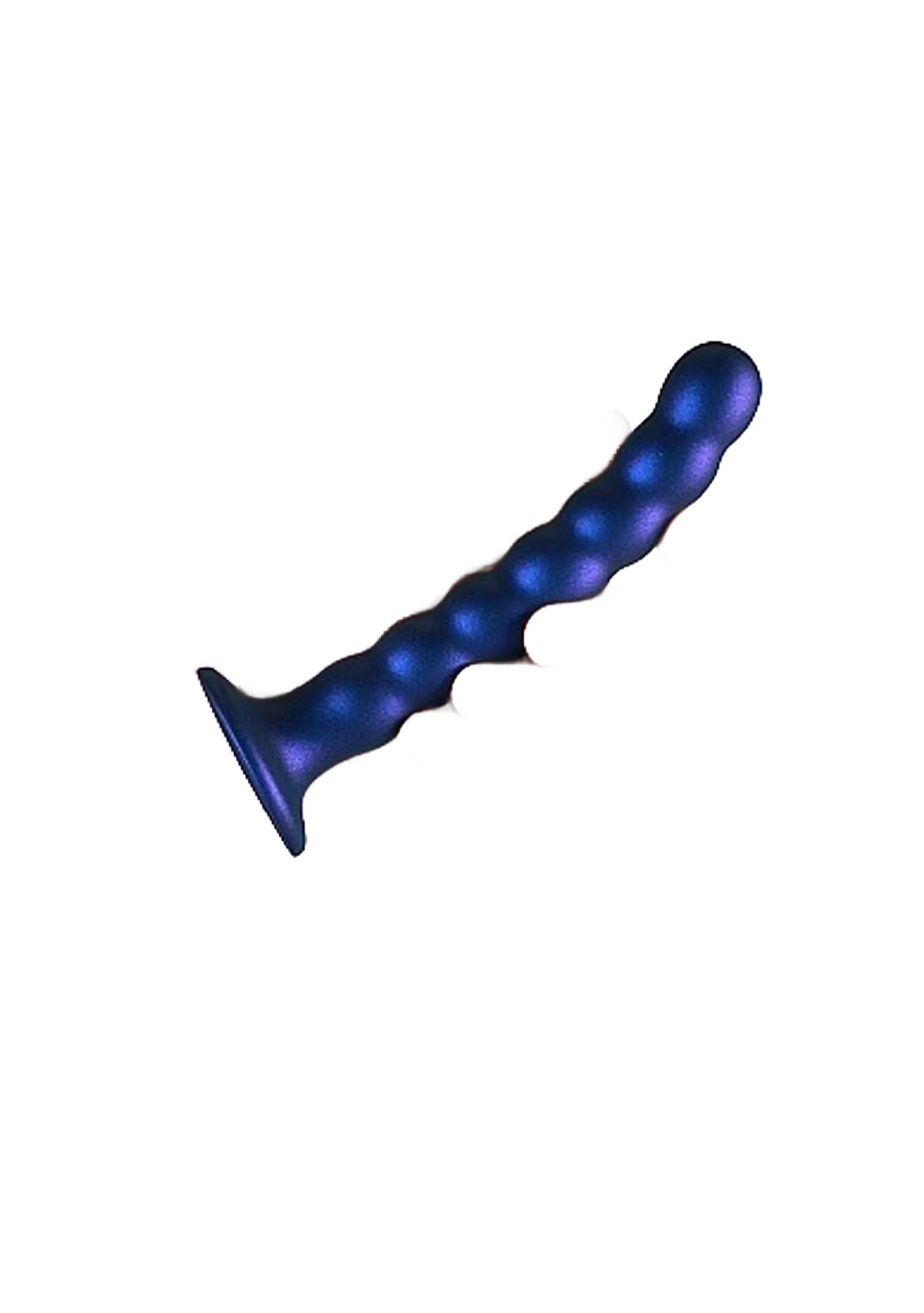 OUCH! BEADED SILICONE G-SPOT DILDO 6.5 IN METALLIC BLUE SHOTS AMERICA