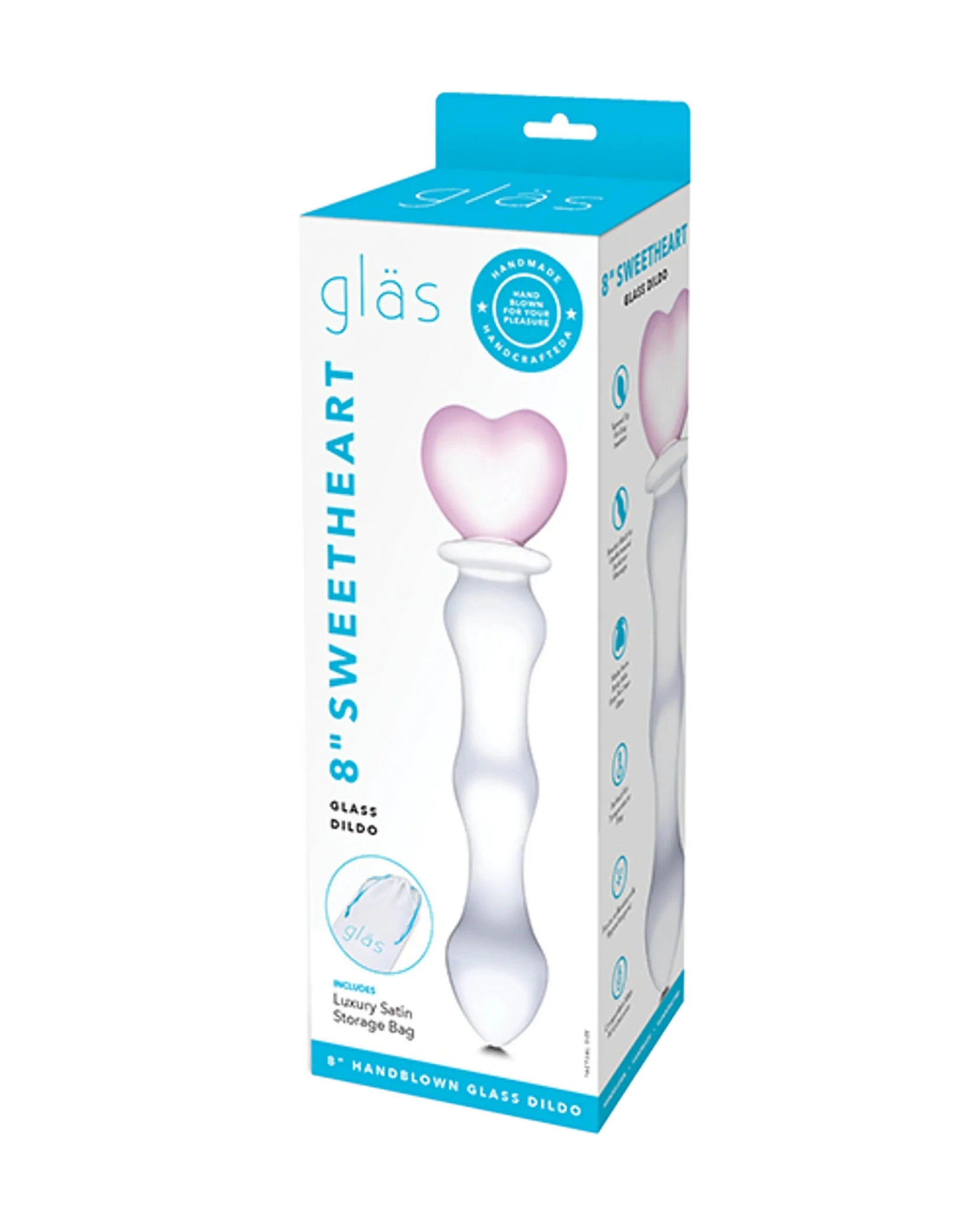 GLAS 8 SWEETHEART GLASS DILDO " Electric / Hustler Lingerie