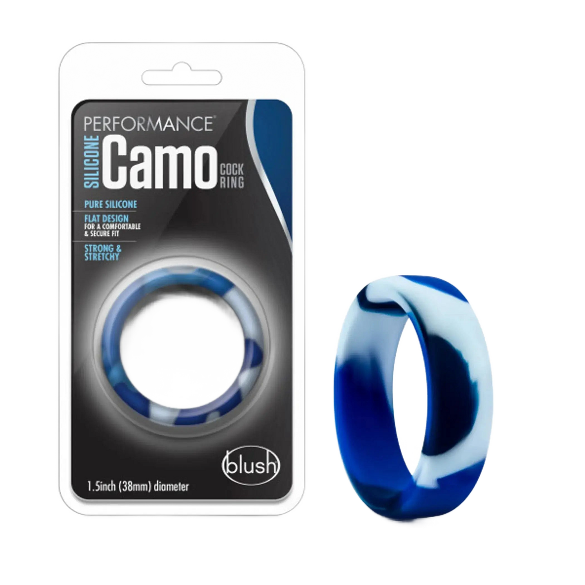 PERFORMANCE SILICONE CAMO COCK RING BLUE CAMOFLAUGE Blush Novelties