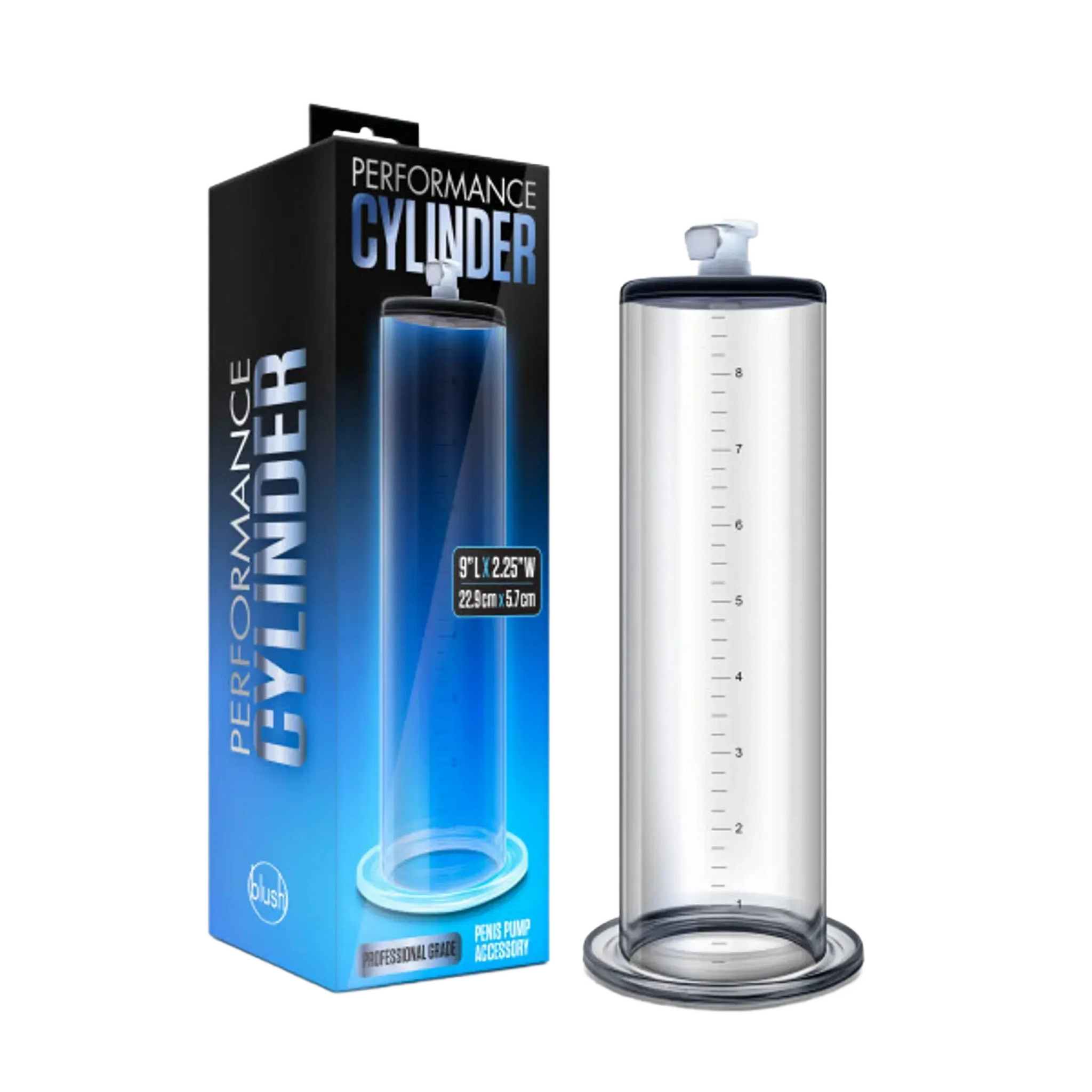 PERFORMANCE 9 IN X 2.25 IN PENIS PUMP CYLINDER CLEAR Blush Novelties