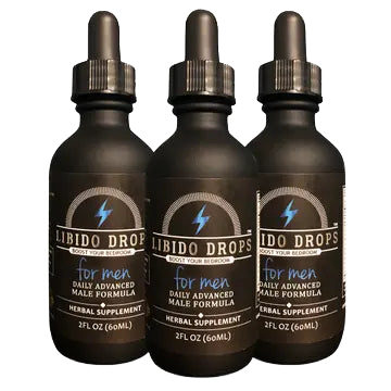 Three bottles of Libido Drops™ natural male enhancement supplement
