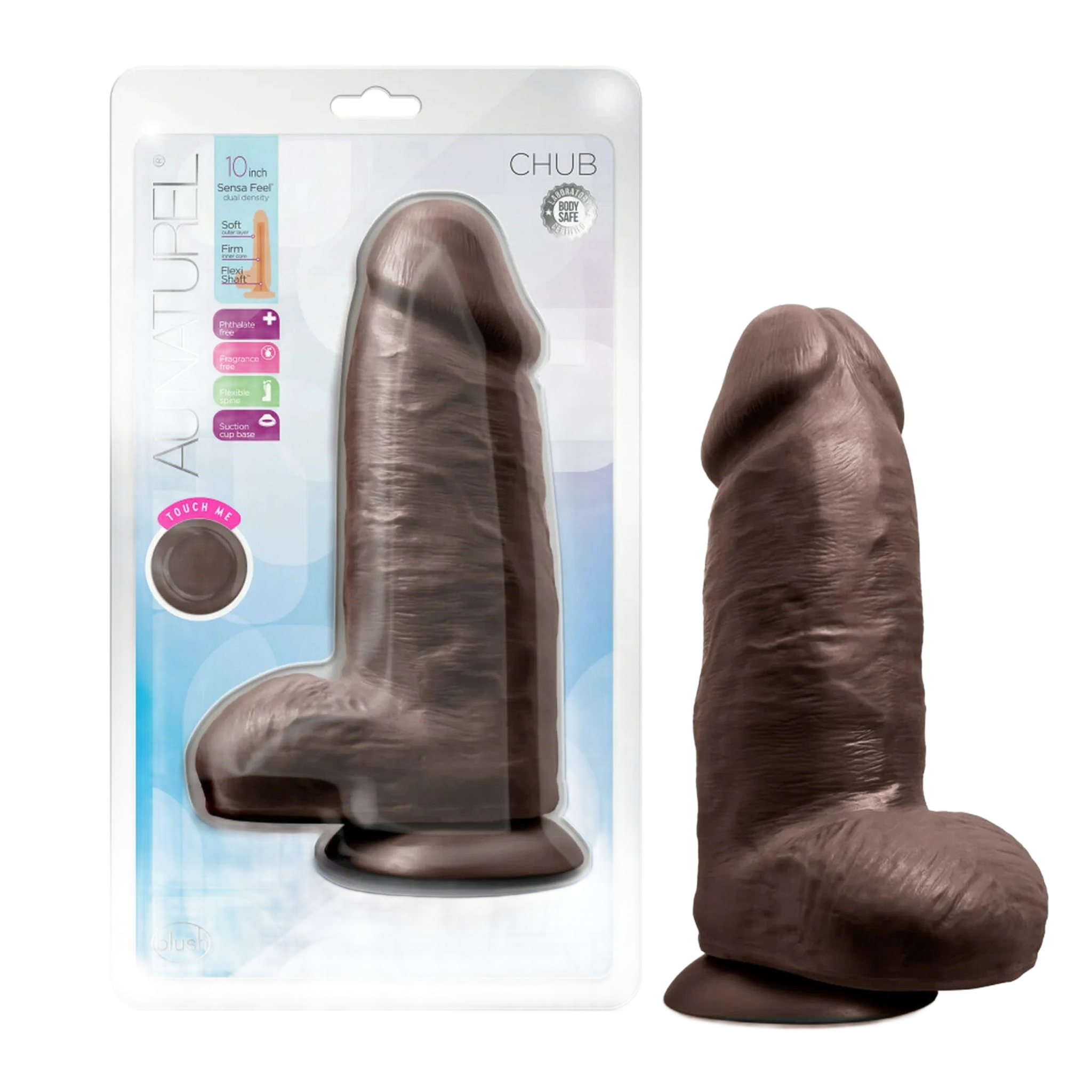 AU NATUREL CHUB 10IN DILDO CHOCOLATE Blush Novelties
