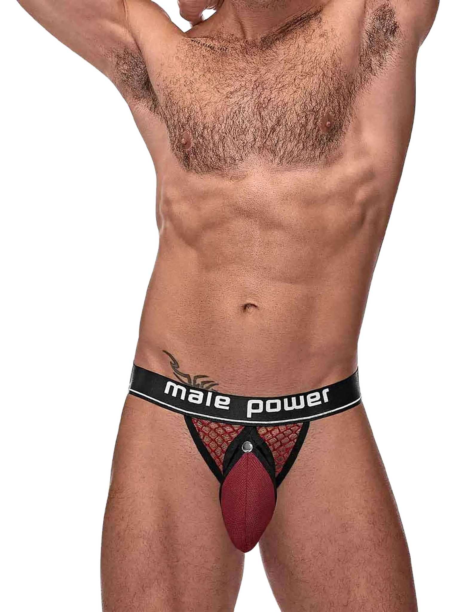 COCK PIT COCK RING JOCK BURGUNDY Male Power Lingerie