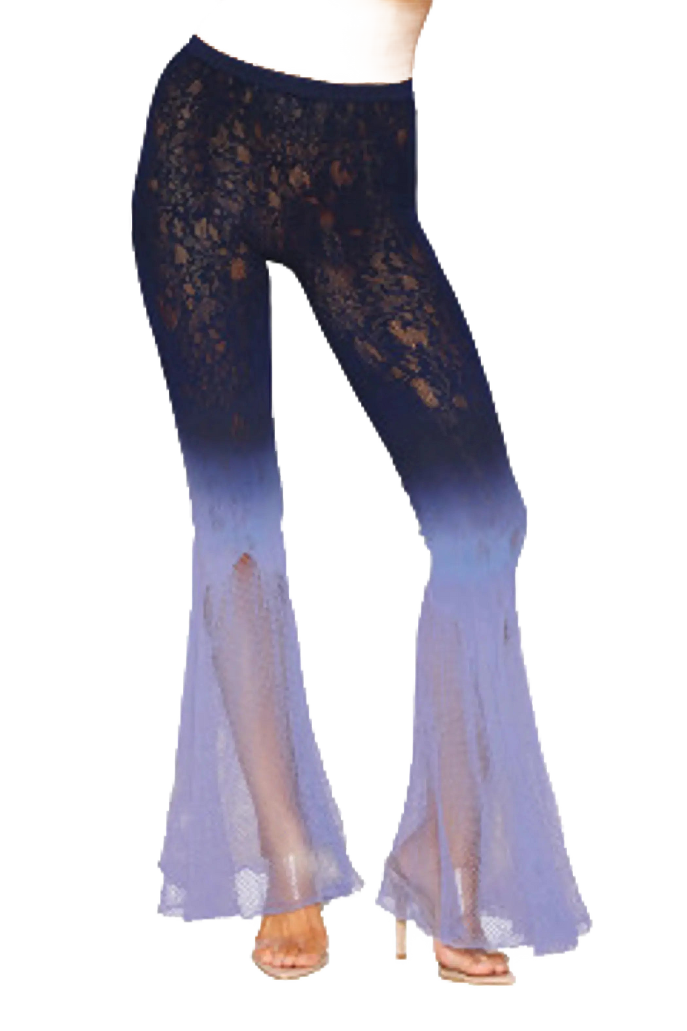 KNITTED LACE BELLBOTTOMS DENIM /HYDRANGEA O/S Dream Girl Lingerie