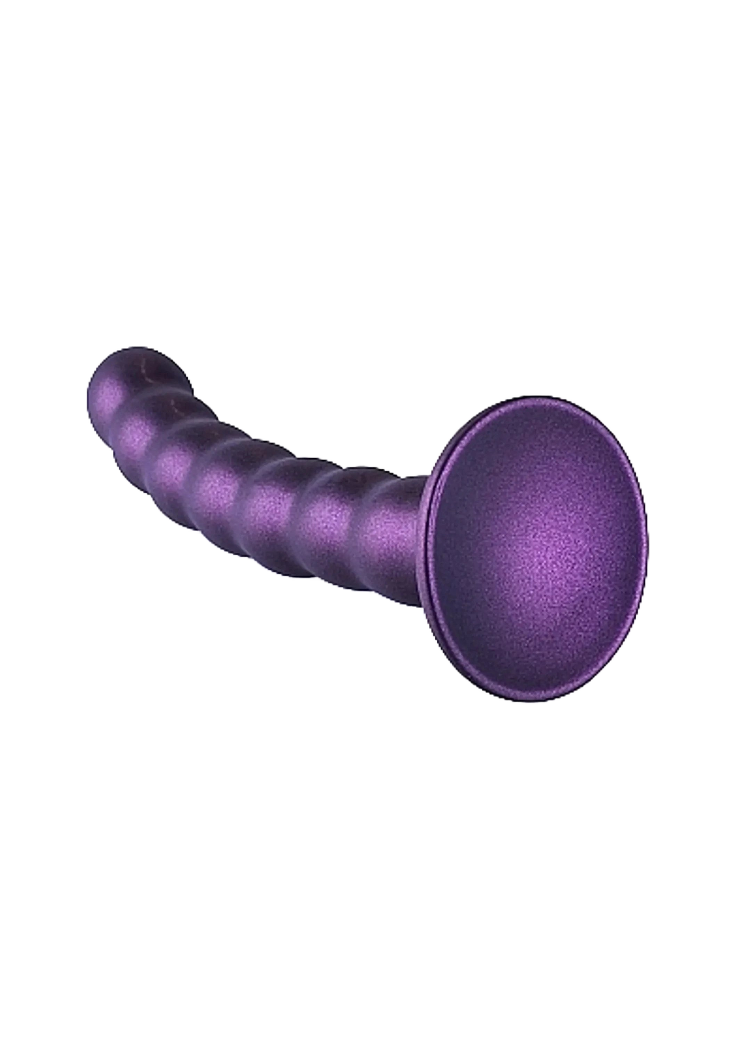 OUCH! BEADED SILICONE G-SPOT DILDO 6.5 IN METALLIC PURPLE SHOTS AMERICA