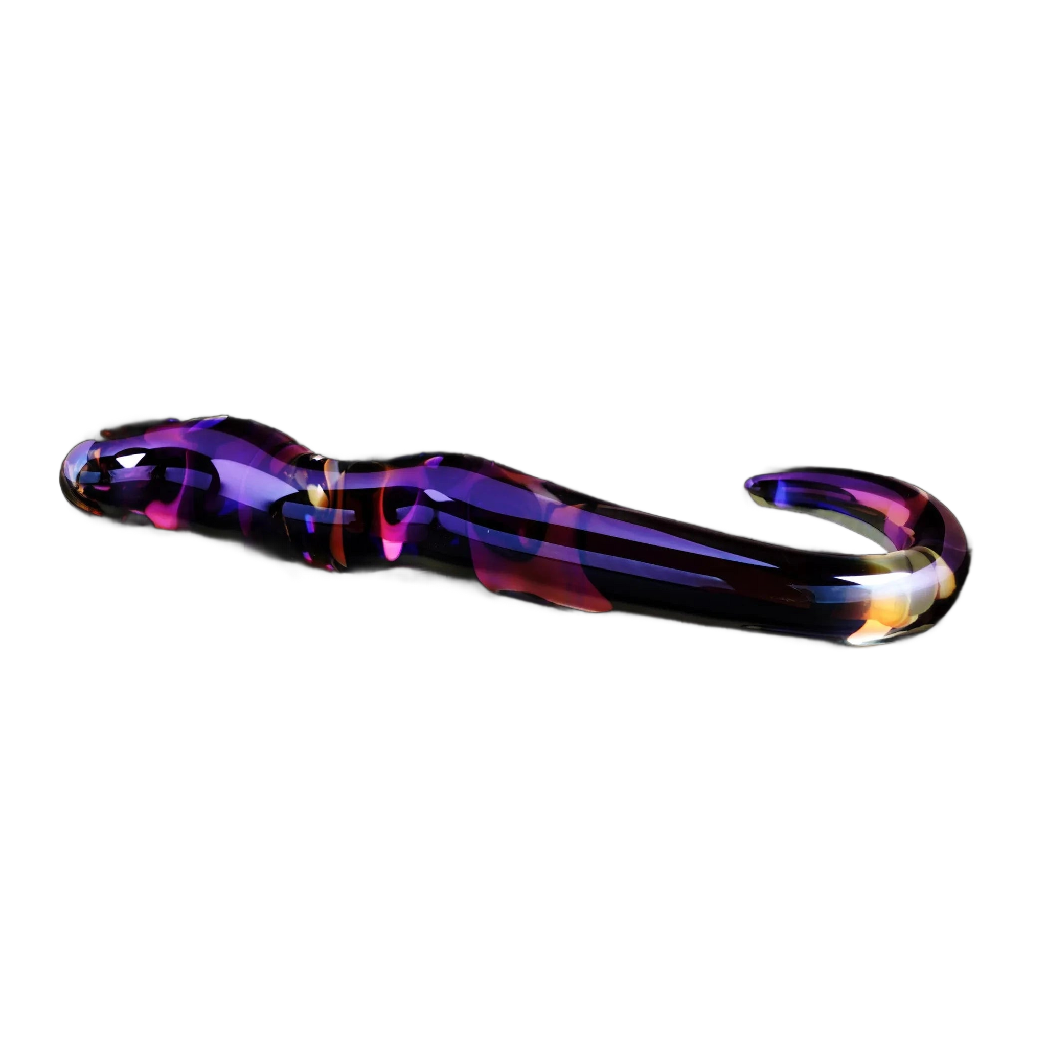Blue Flame Color Curved Glass Dildo OEJ