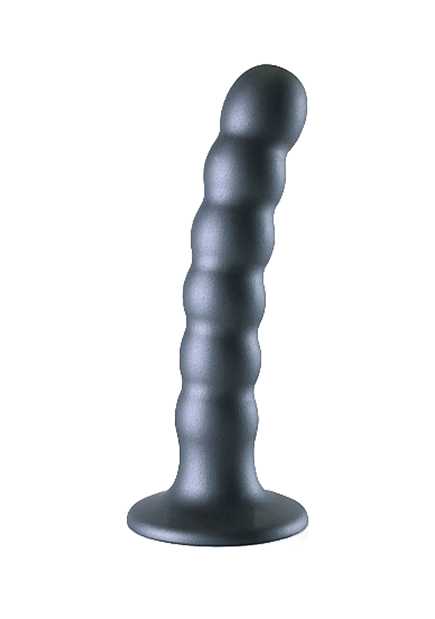 OUCH! BEADED SILICONE G-SPOT DILDO 5 IN GUNMETAL SHOTS AMERICA