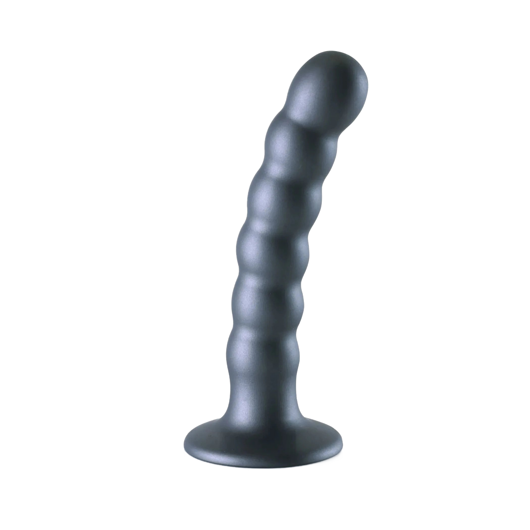 OUCH! BEADED SILICONE G-SPOT DILDO 5 IN GUNMETAL SHOTS AMERICA