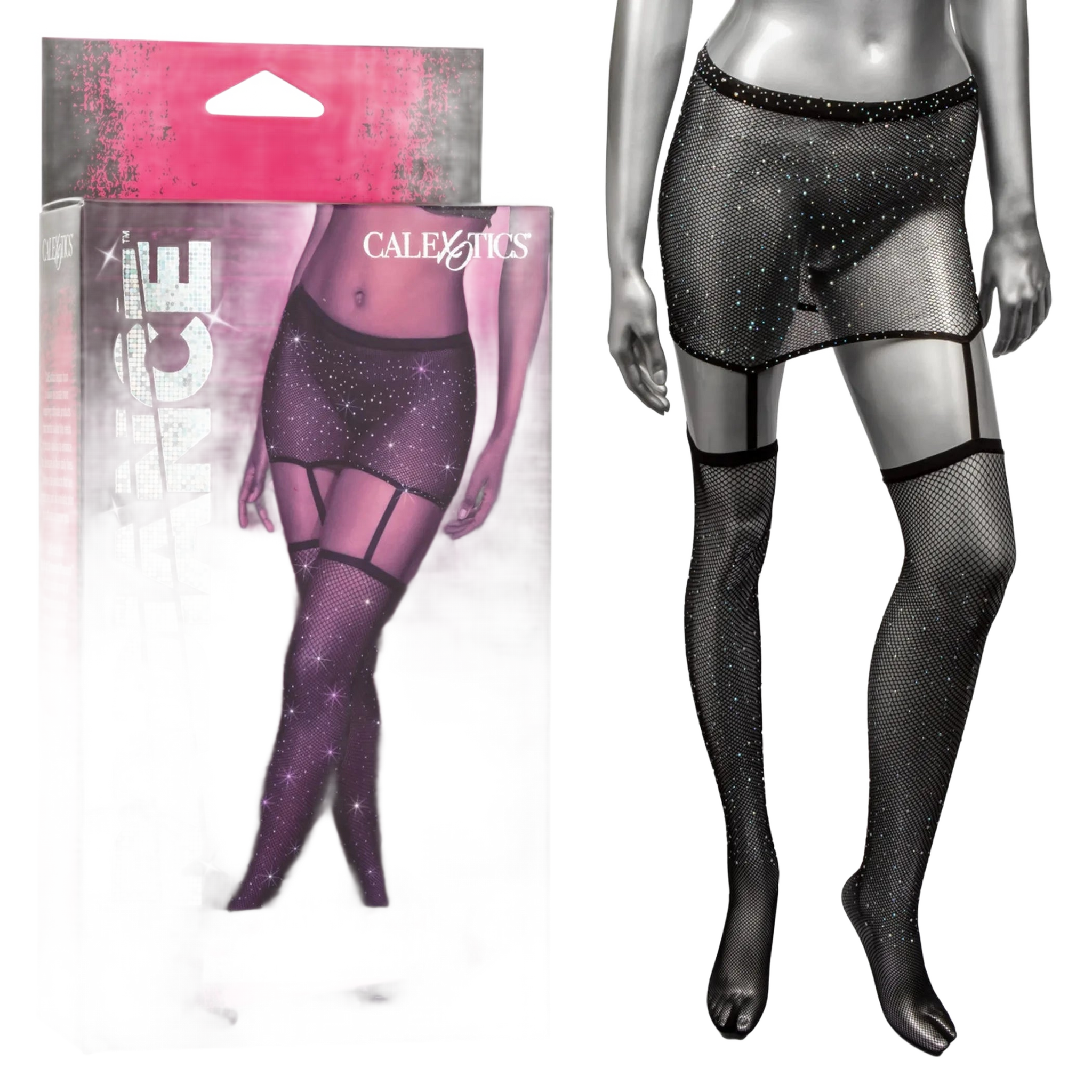 RADIANCE 1PC GARTER SKIRT W/ THIGH HIGHS California Exotic Novelties